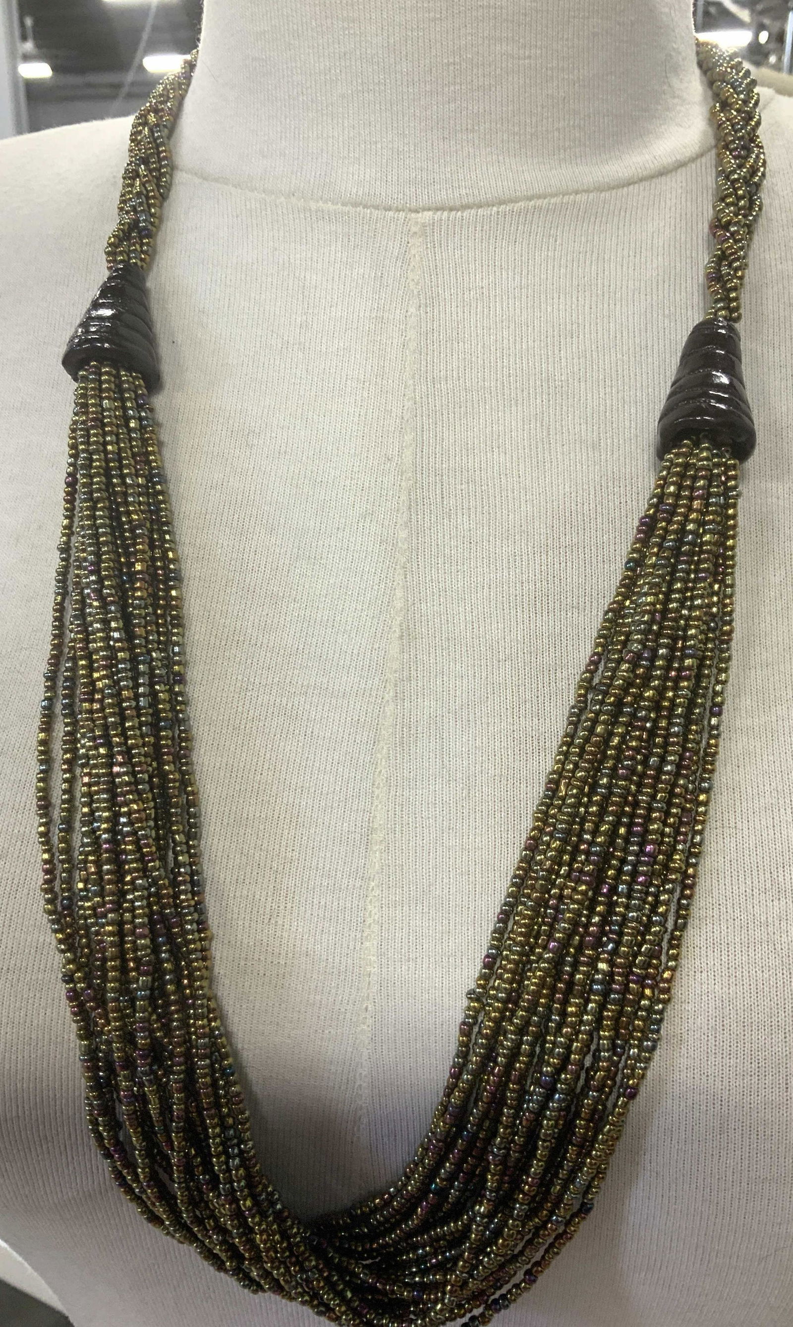 Iridescent Beaded Necklace, Fashion Bangle (1 of 5)