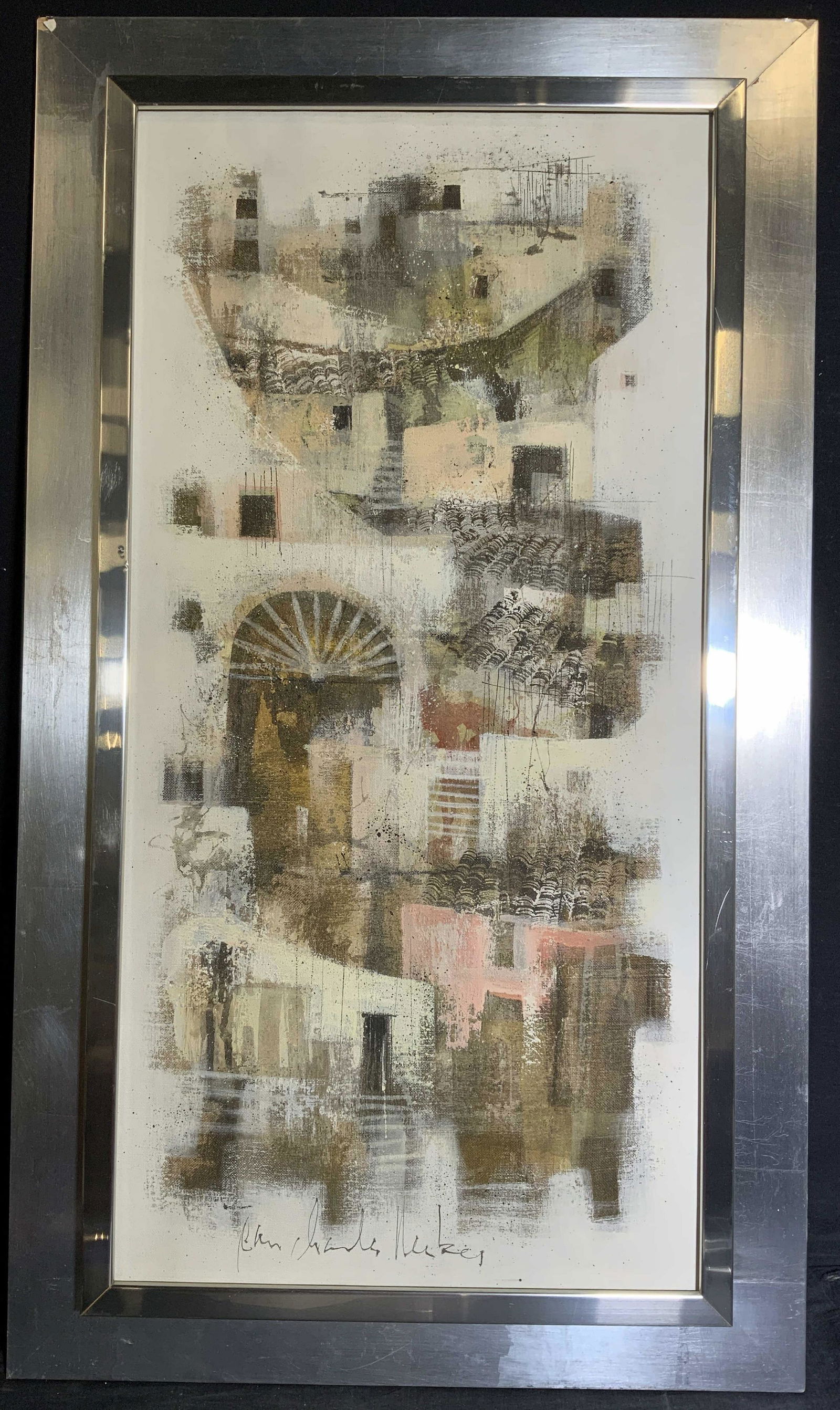 Signed Abstract Acrylic on Canvas (1 of 9)