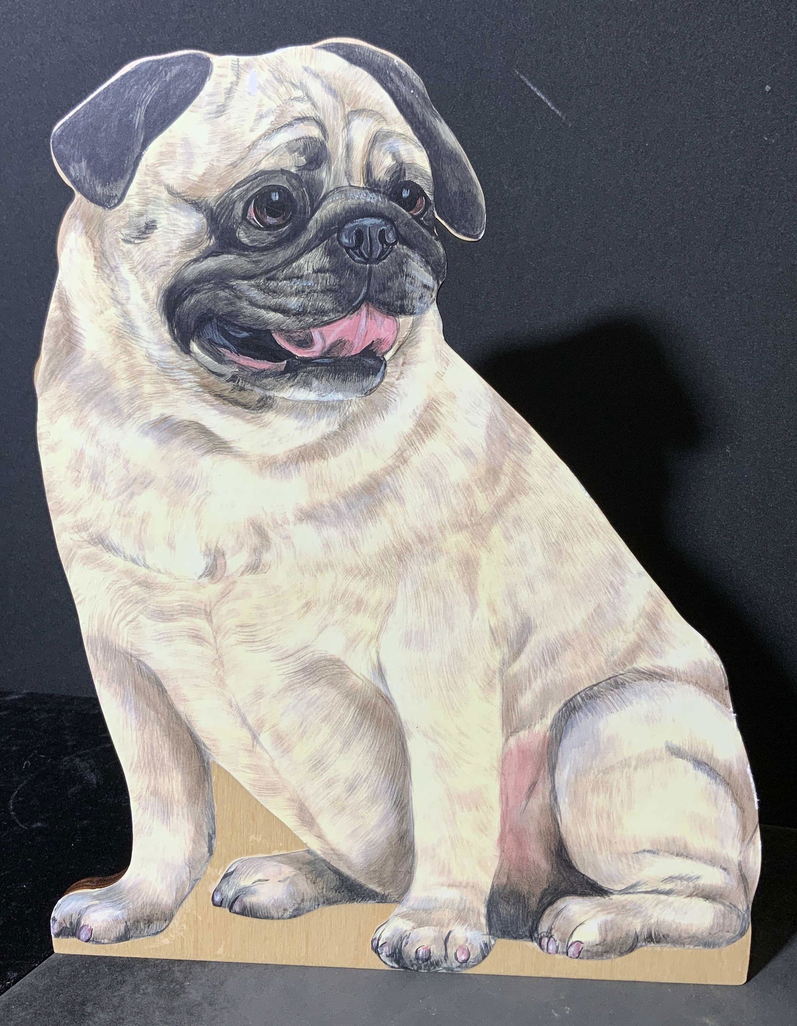 DW POSSUM DESIGNS Wooden Pug Decorative Accessory (1 of 8)