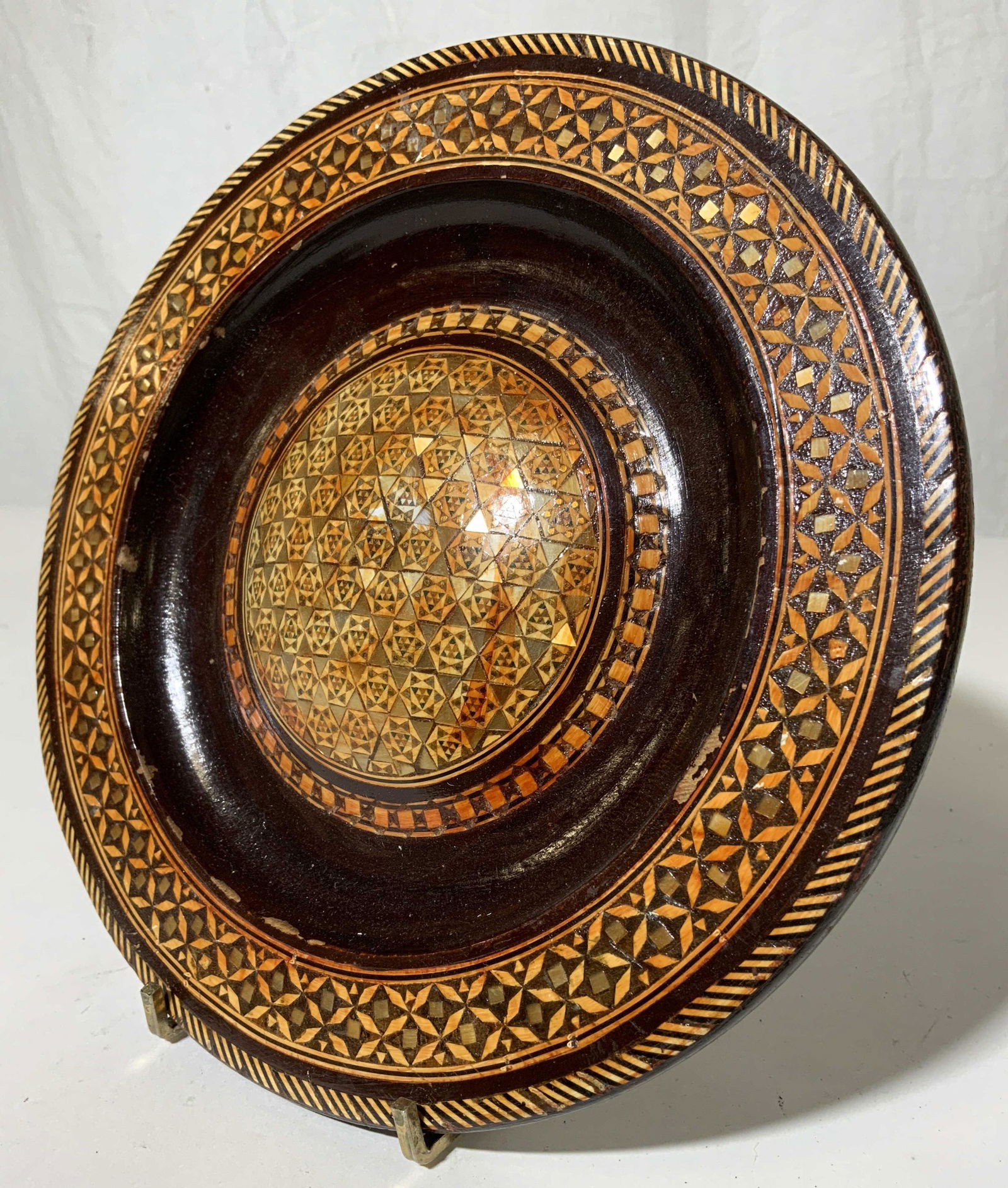 Wooden Mother Of Pearl Wall Plate (1 of 7)