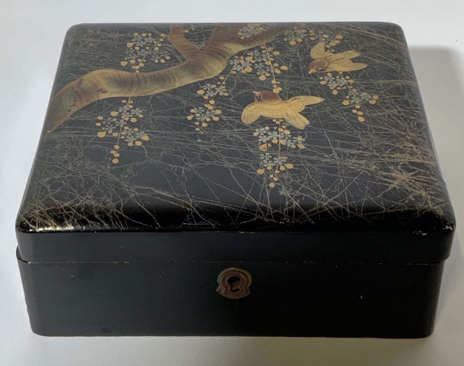 Black Wooden Lacquer Jewelry Box, Japan (1 of 8)