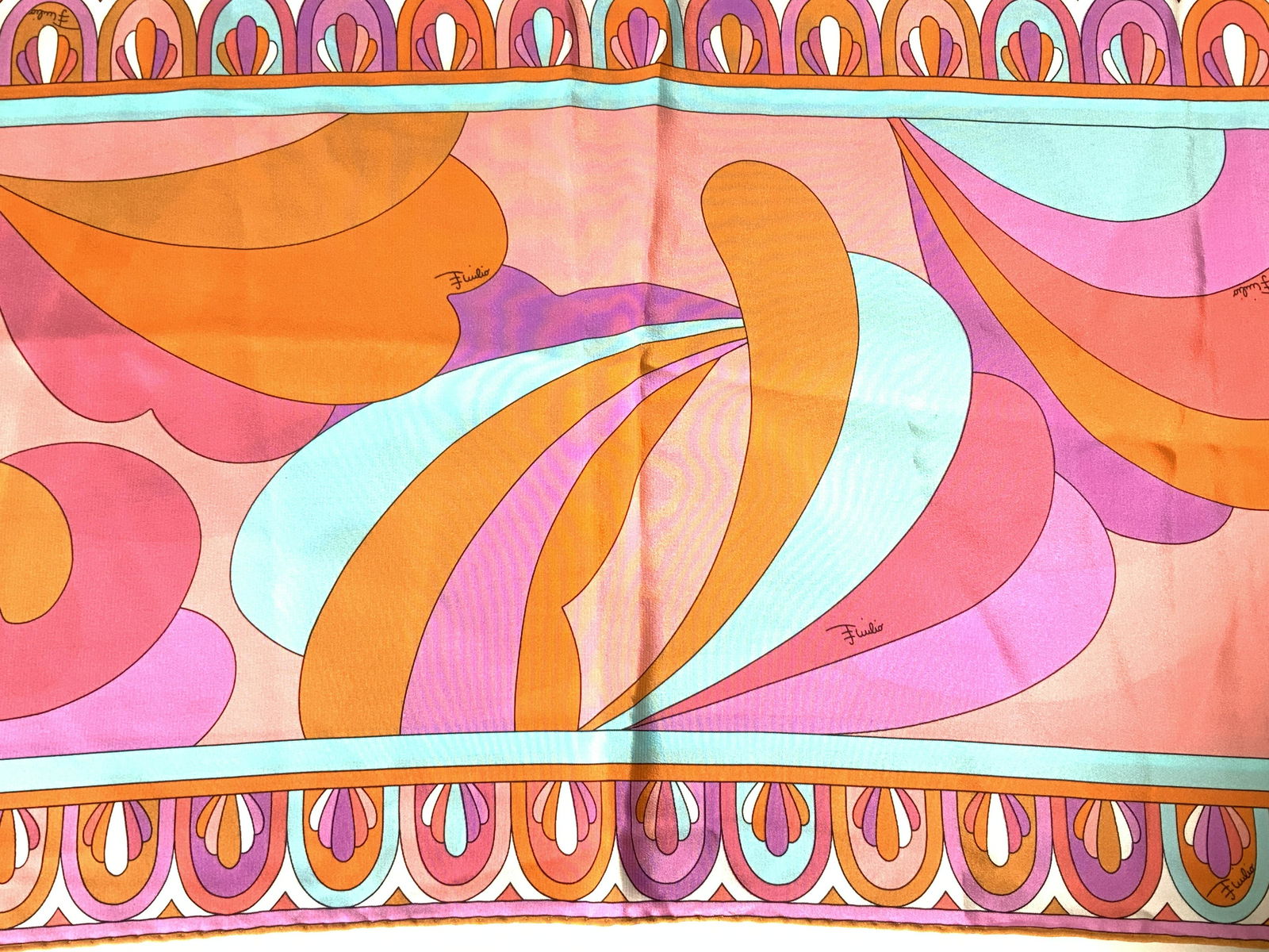Vntg EMILIO PUCCI Pop Art Patterned Silk Scarf (1 of 9)