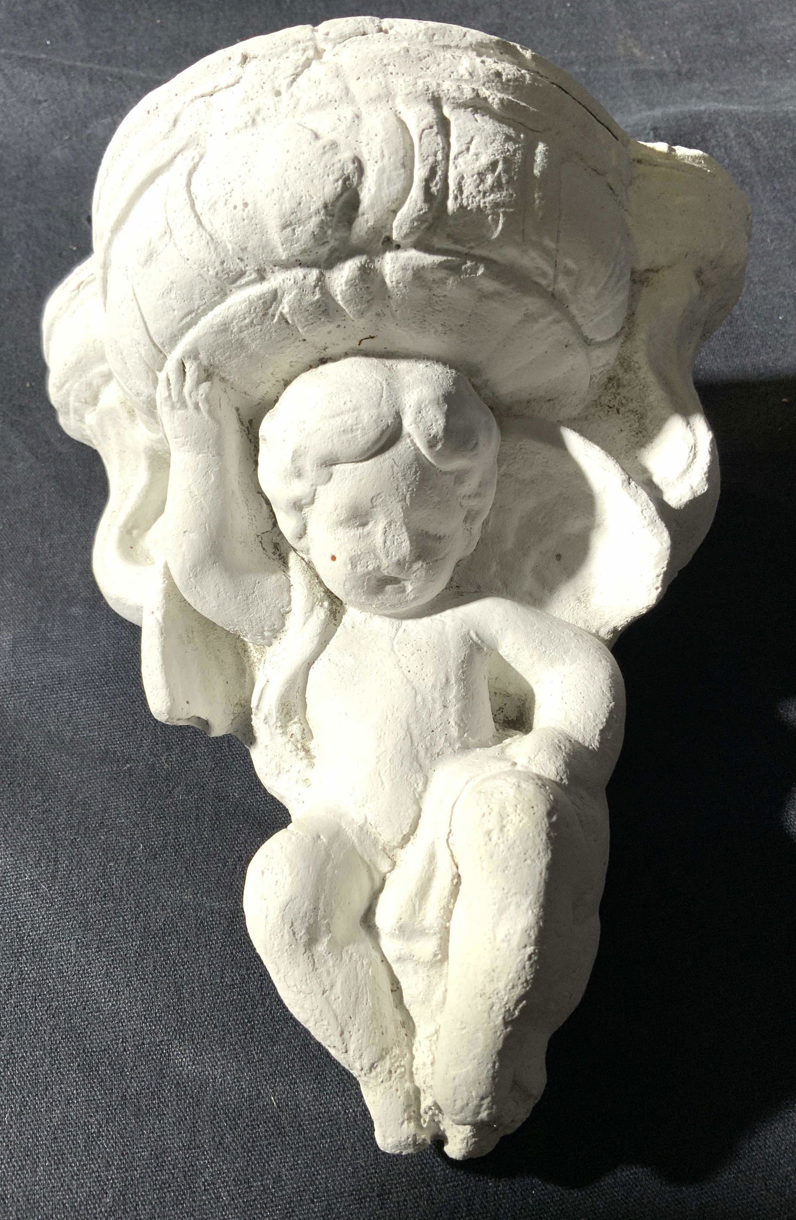 Vintage Plaster Cherub Wall Shelf (1 of 7)