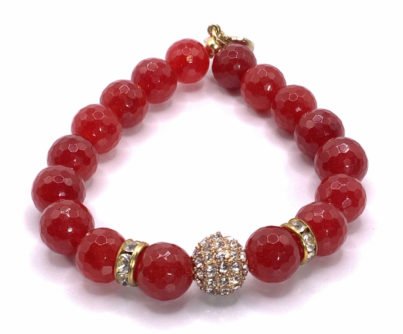 TRENDS Faceted Natural Red Stone Stretch Bracelet (1 of 8)