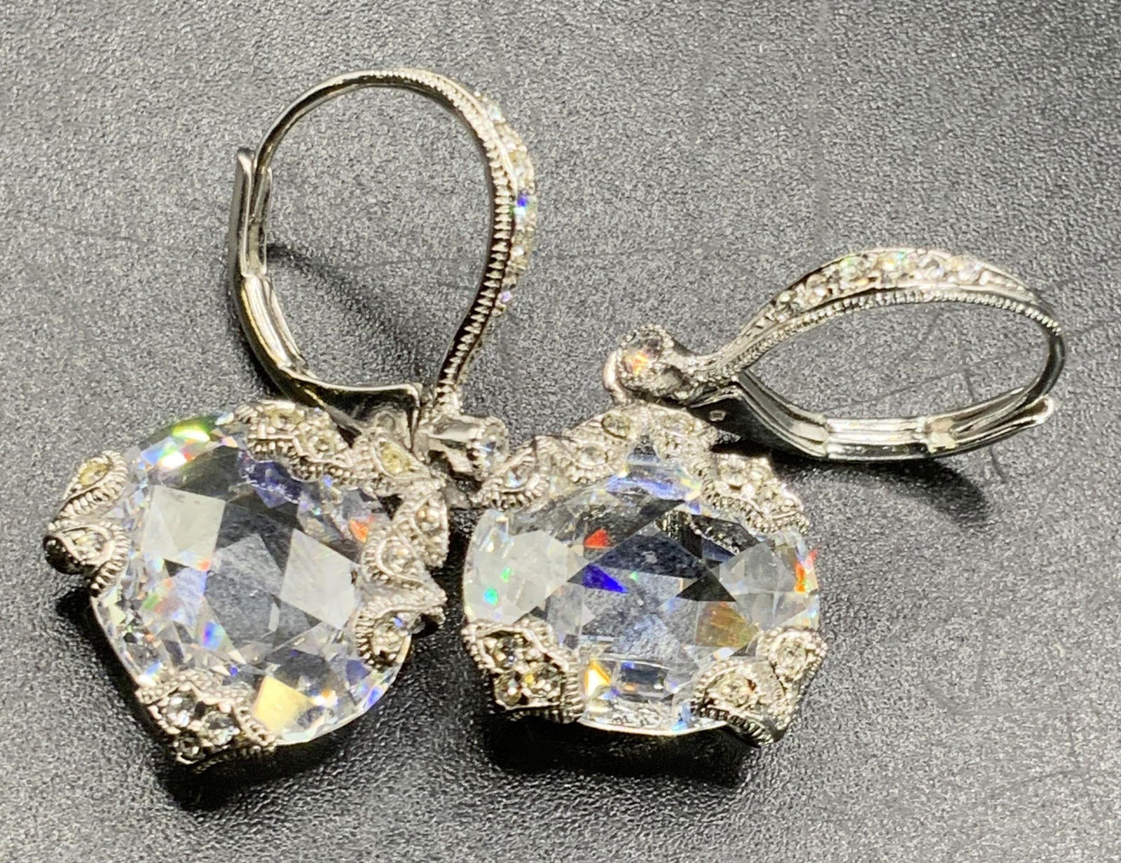 Modern Faceted Crystal Drop Earrings, Jewelry (1 of 9)