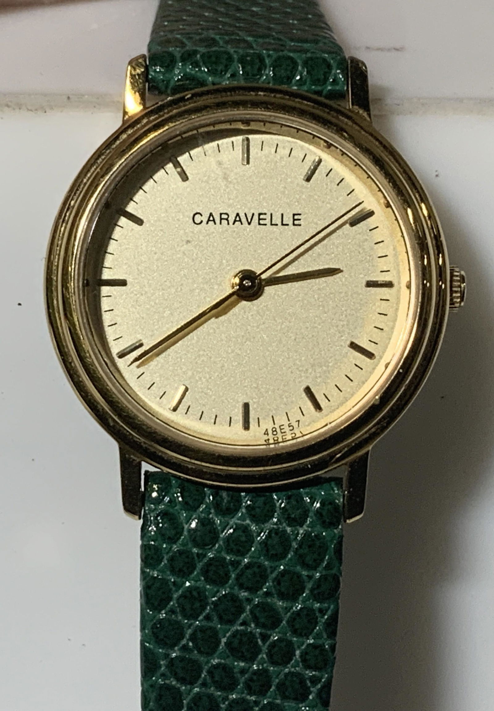 CARAVELLE 48E57 Water Resist. Watch, Leather Band (1 of 5)