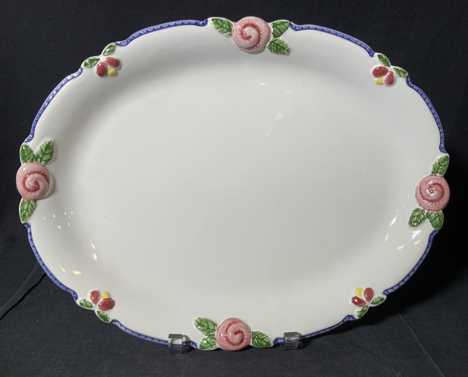 PORTA Hand Painted Cottage Rose Serving Platter (1 of 9)