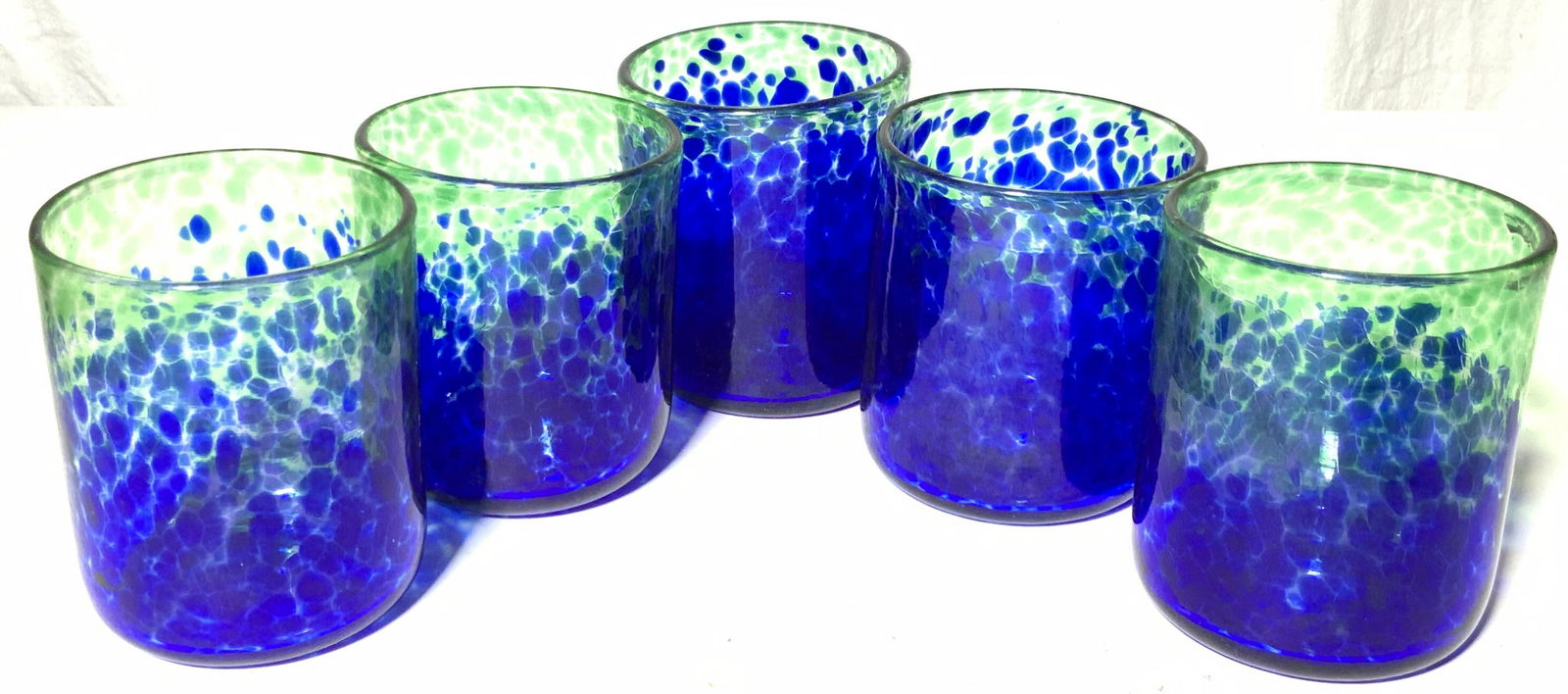 5 PCs Hand Blown Glass Drinking Glasses (1 of 7)