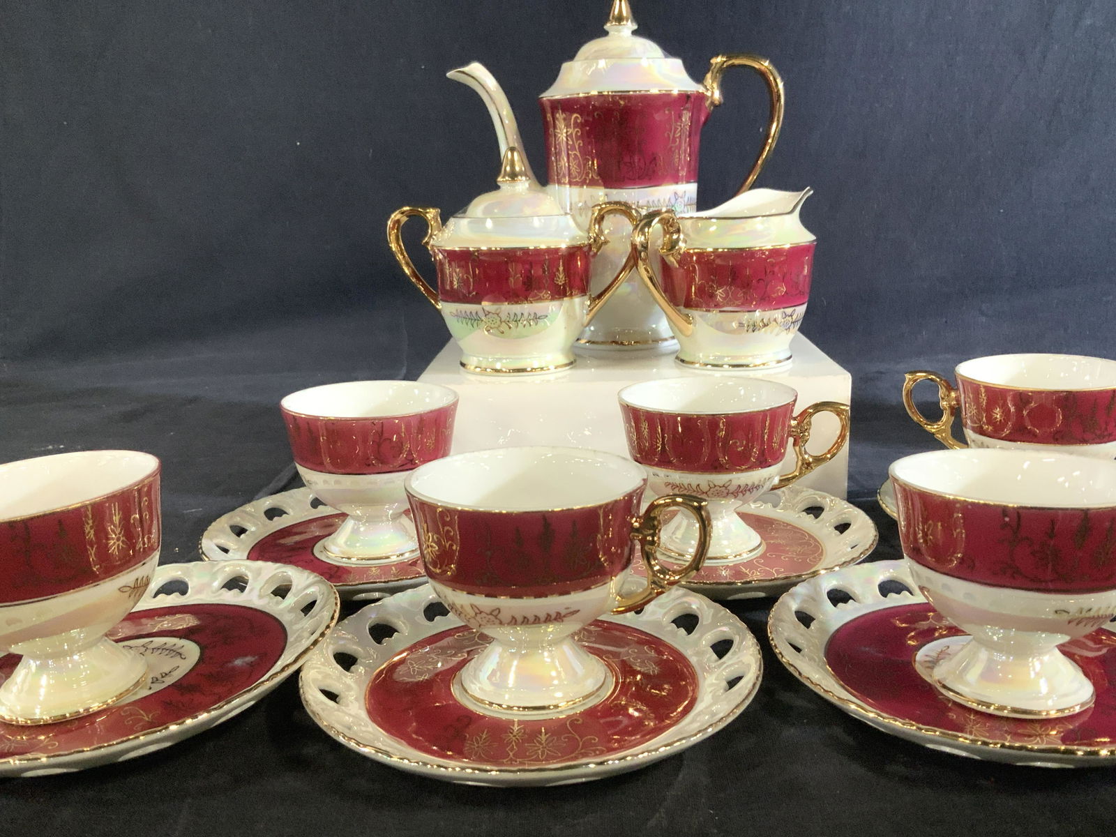 Iridescent Demitasse Set with Coffee Pot, 15 (1 of 6)