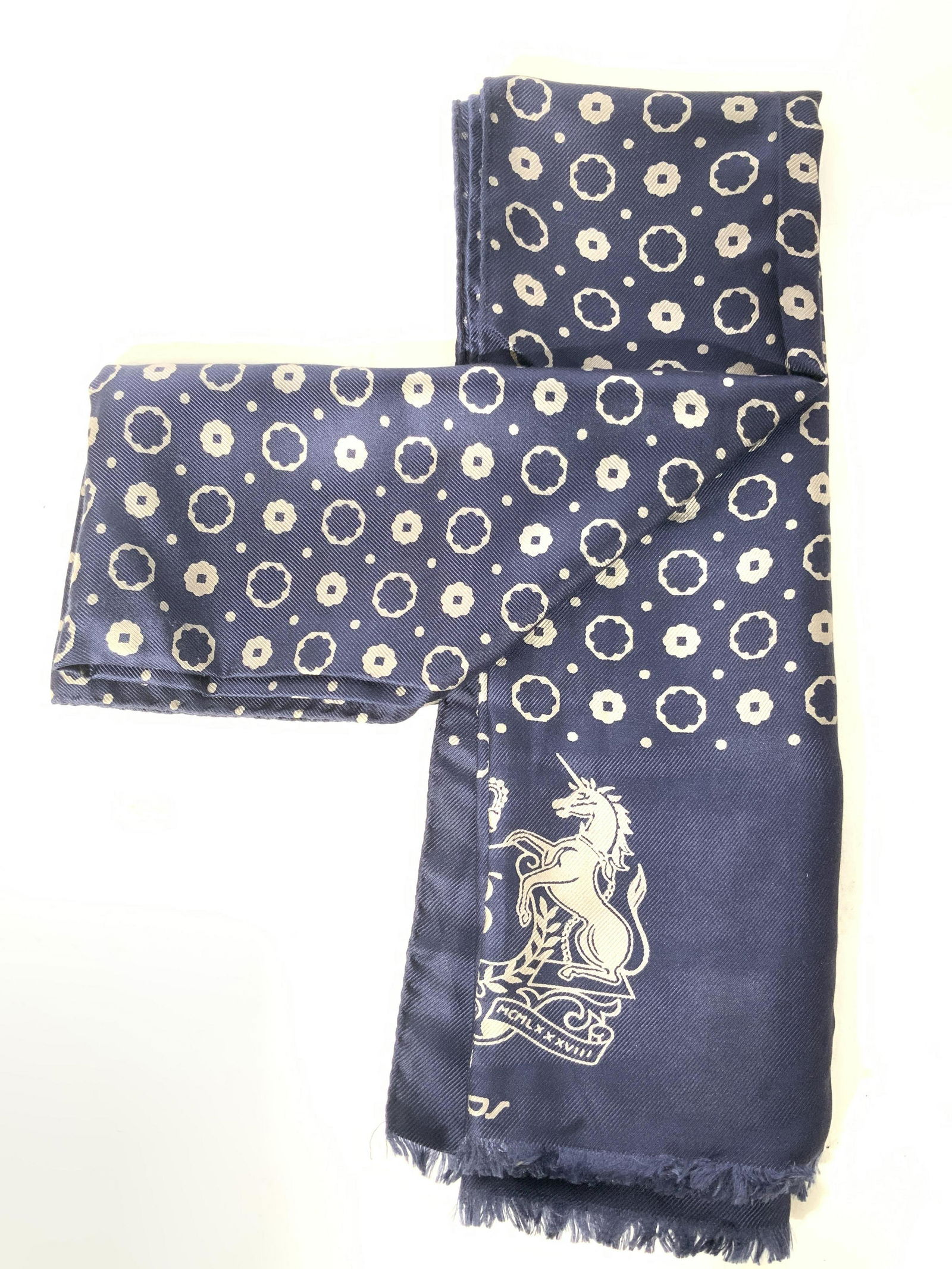 BYBLOS Navy Blue Silk Scarf (1 of 10)
