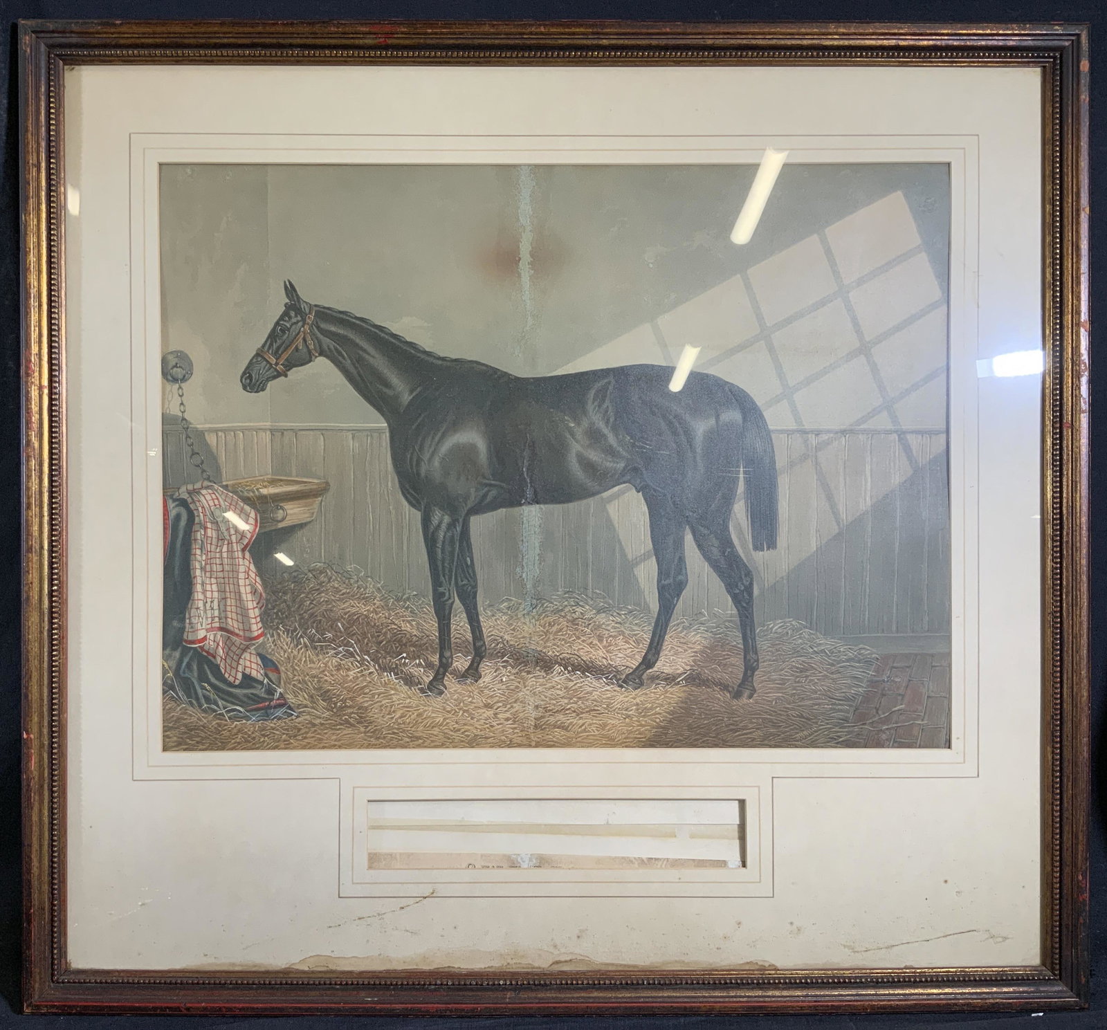 Antique Style Art Giclee Print of Horse in Stable (1 of 8)