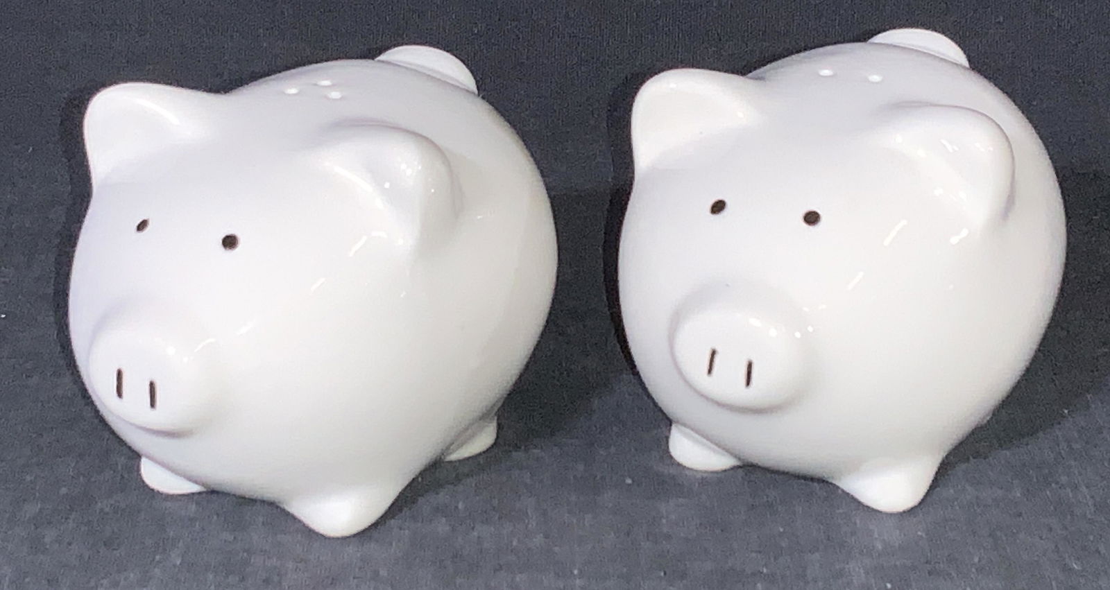 White Ceramic Pig Salt & Pepper Shakers (1 of 6)