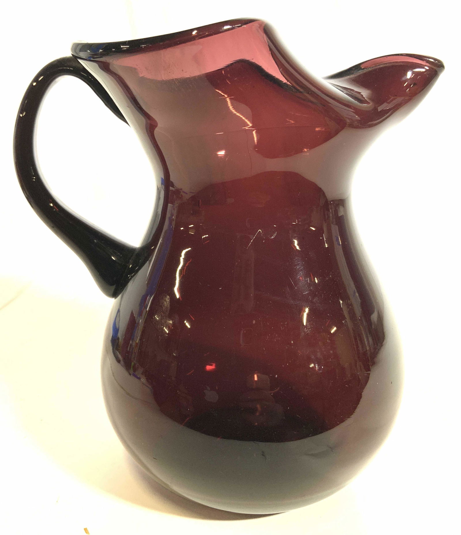 Maroon Art Glass Pitcher (1 of 8)