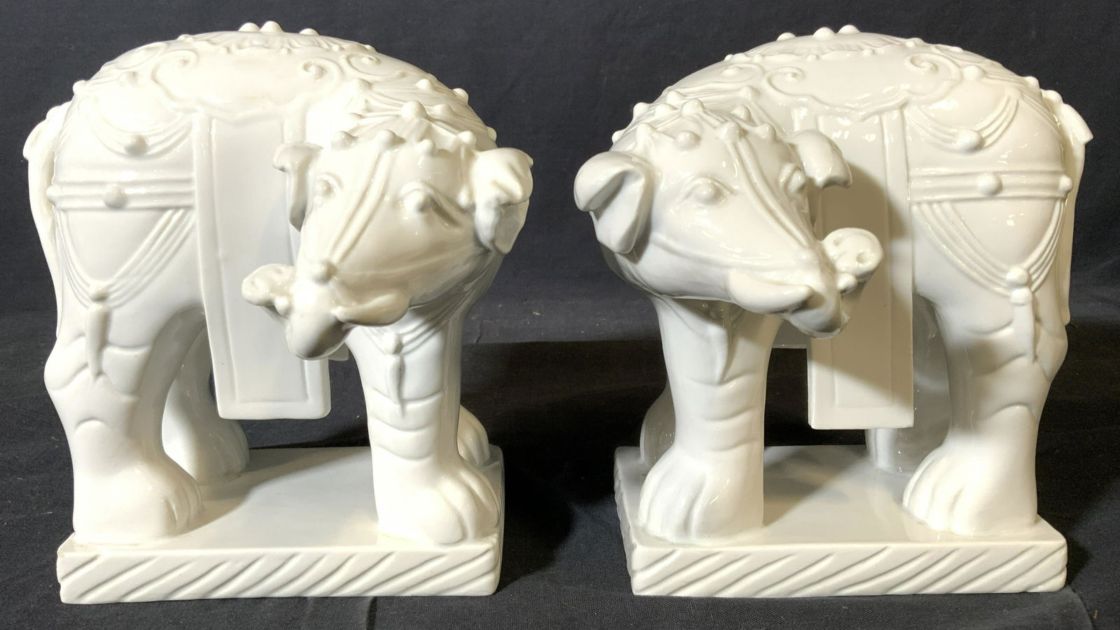 PORCELAINE DE PARIS Pair Porcelain Elephants (1 of 10)