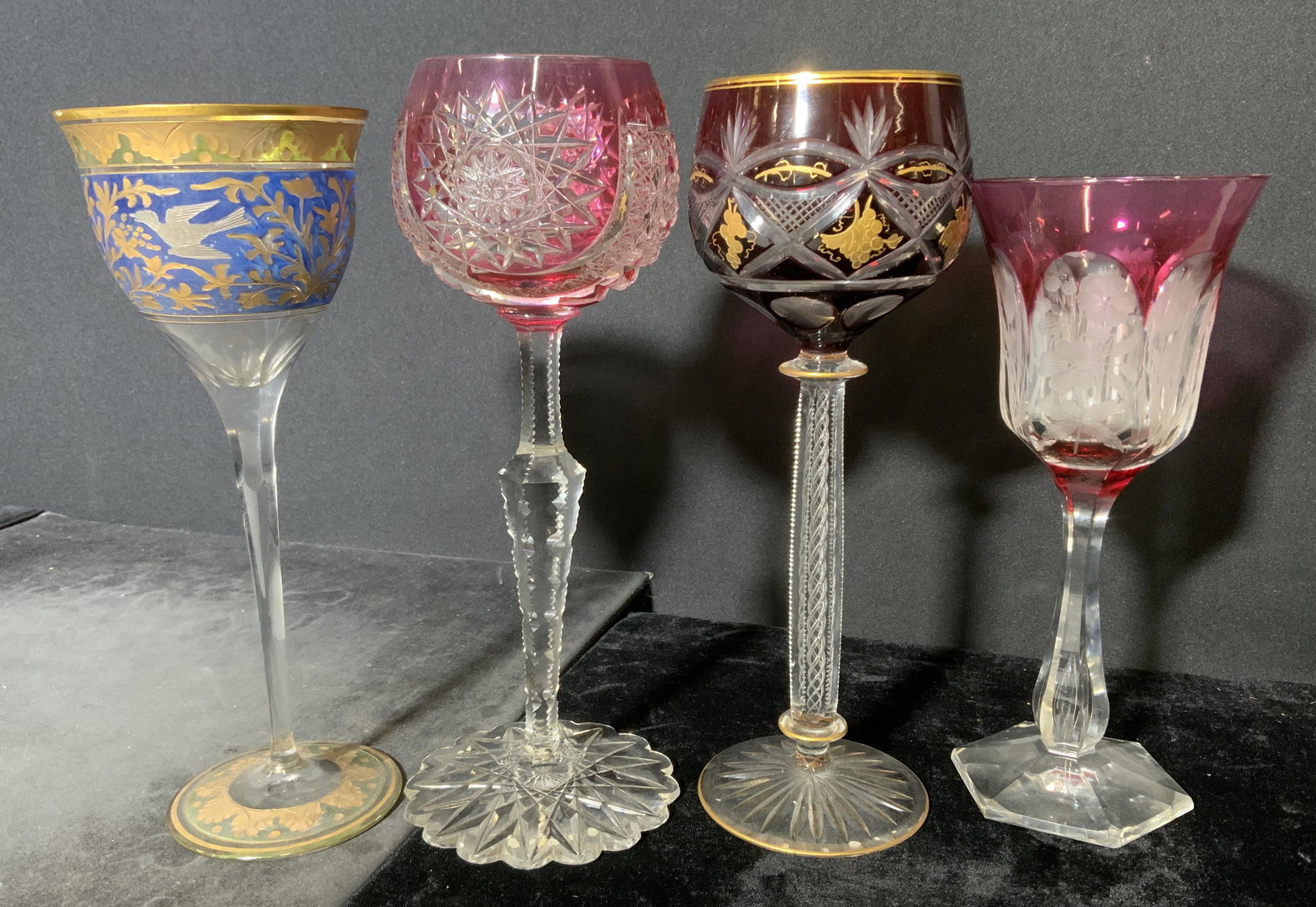 Group Lot 4 Vintage Cut Crystal Stemware (1 of 7)