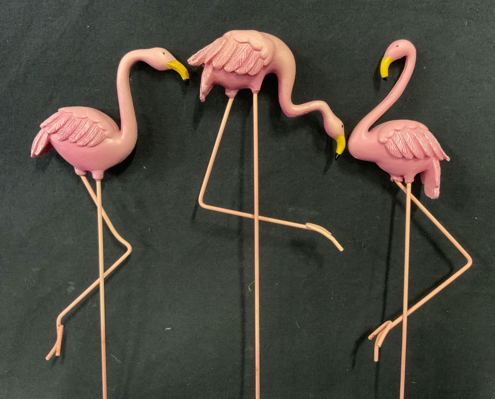 Lot 3 Flamingo Planter Ornaments (1 of 5)