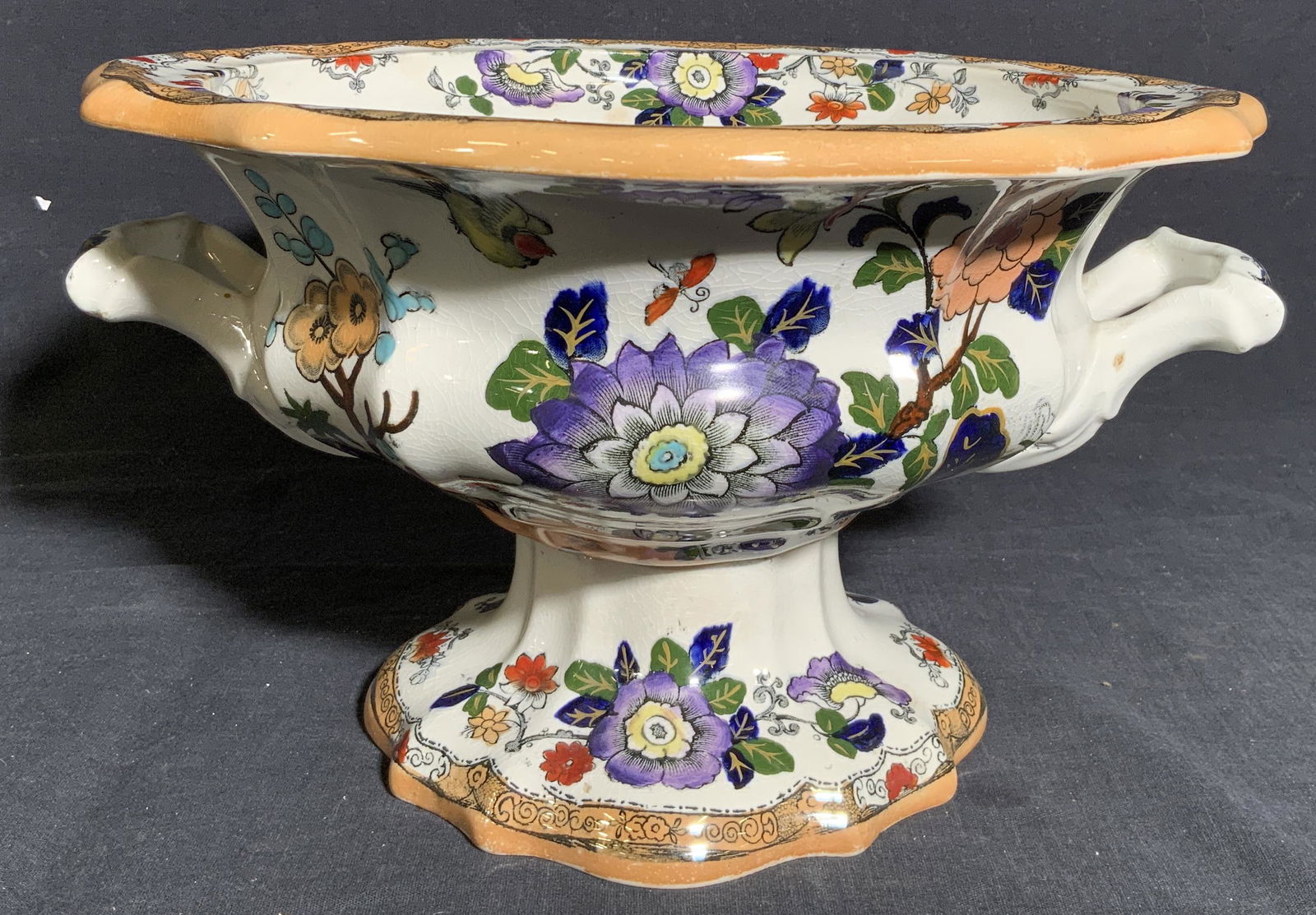 MASON Hand-painted Porcelain Footed Bowl (1 of 8)