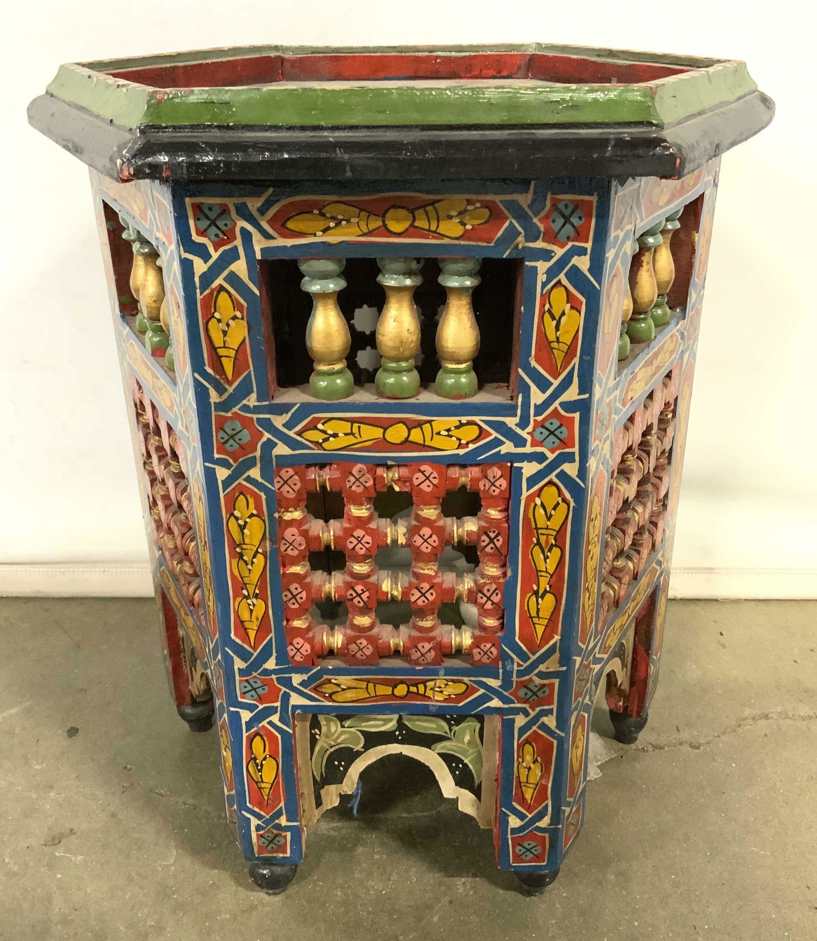 Vintage Hand Painted Low Moroccan Side Table (1 of 10)