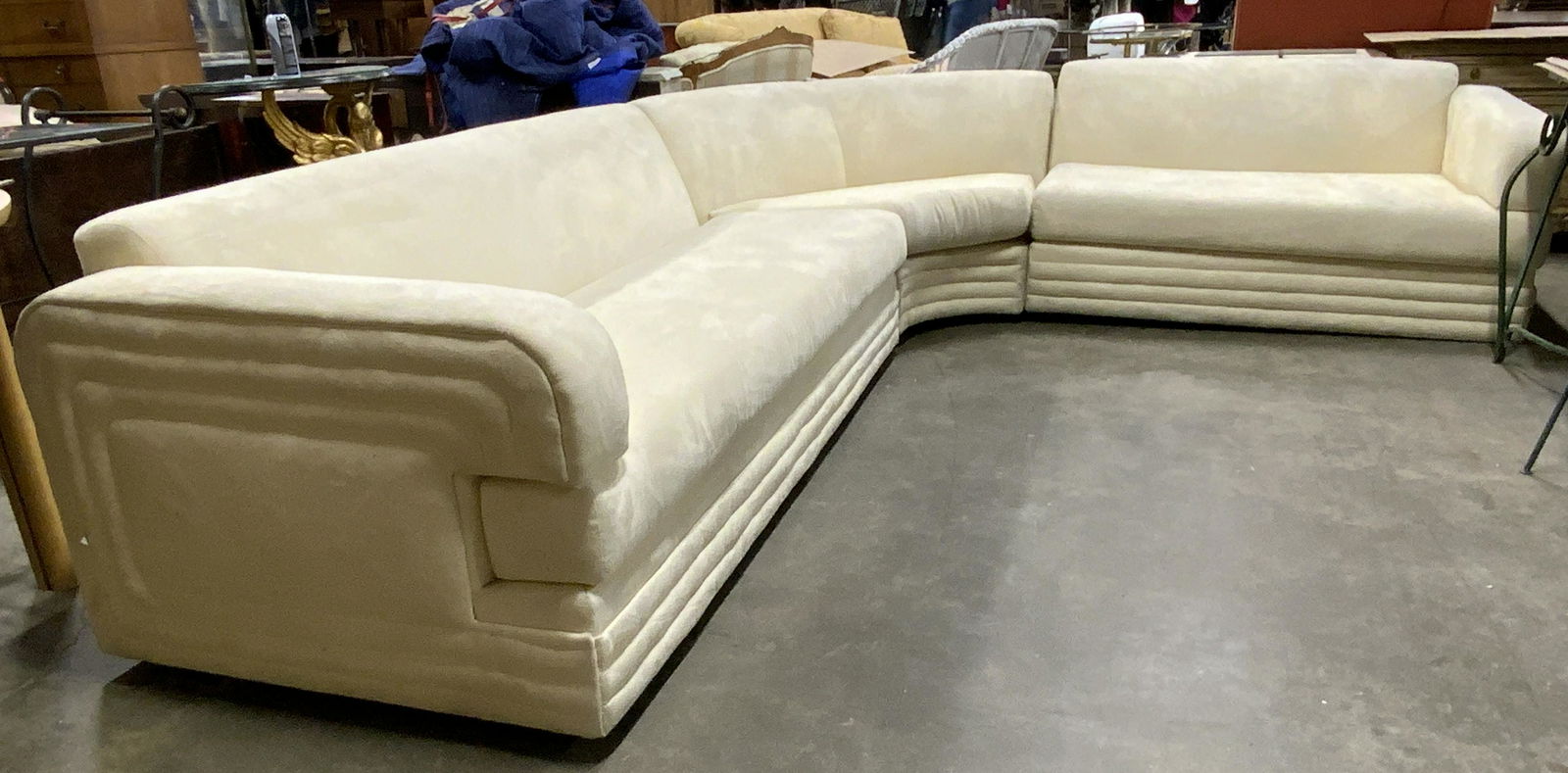 Vintage Retro Cream Toned Sectional Sofa (1 of 10)