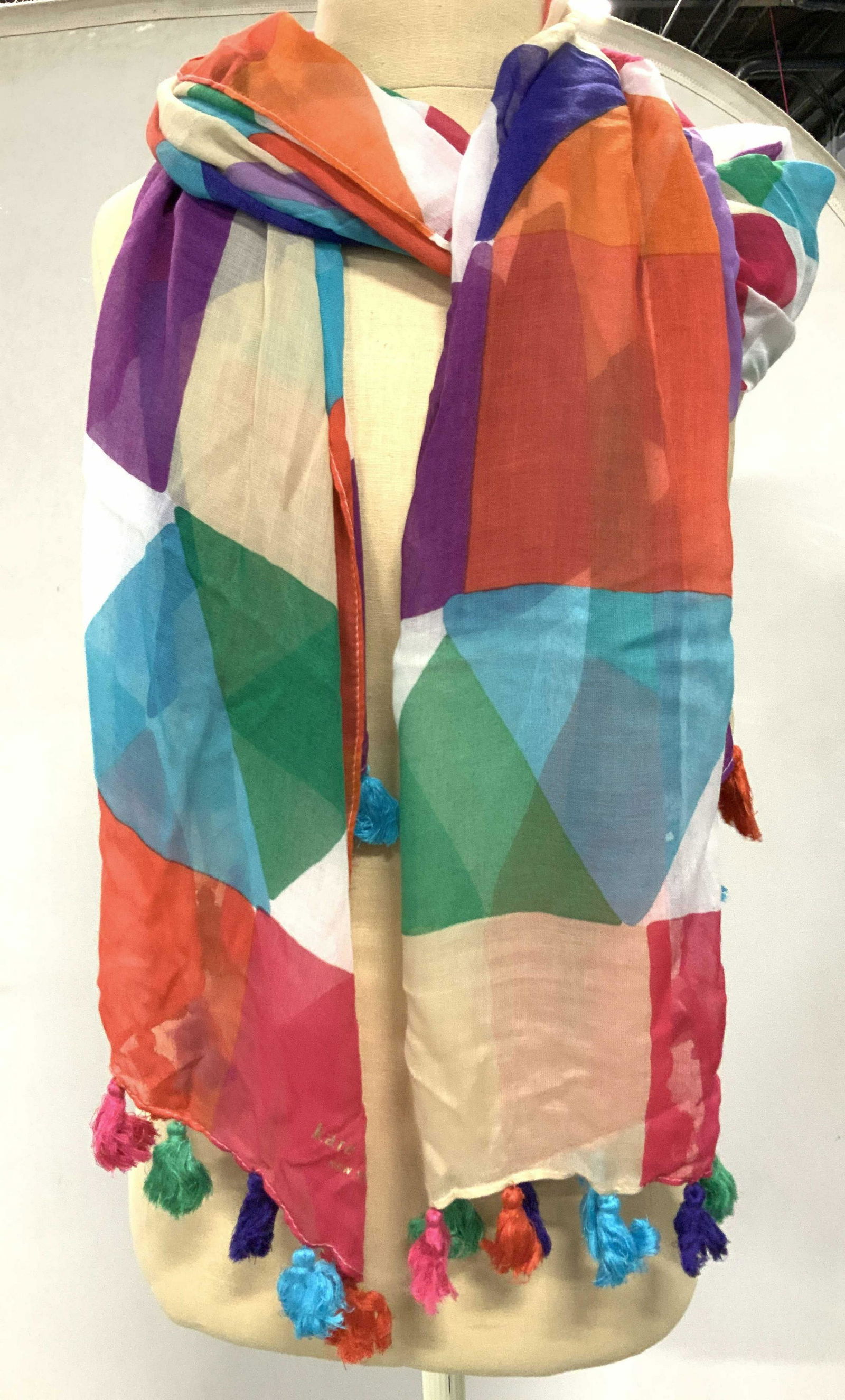 KATE SPADE NY Block Square Tassel Scarf (1 of 10)