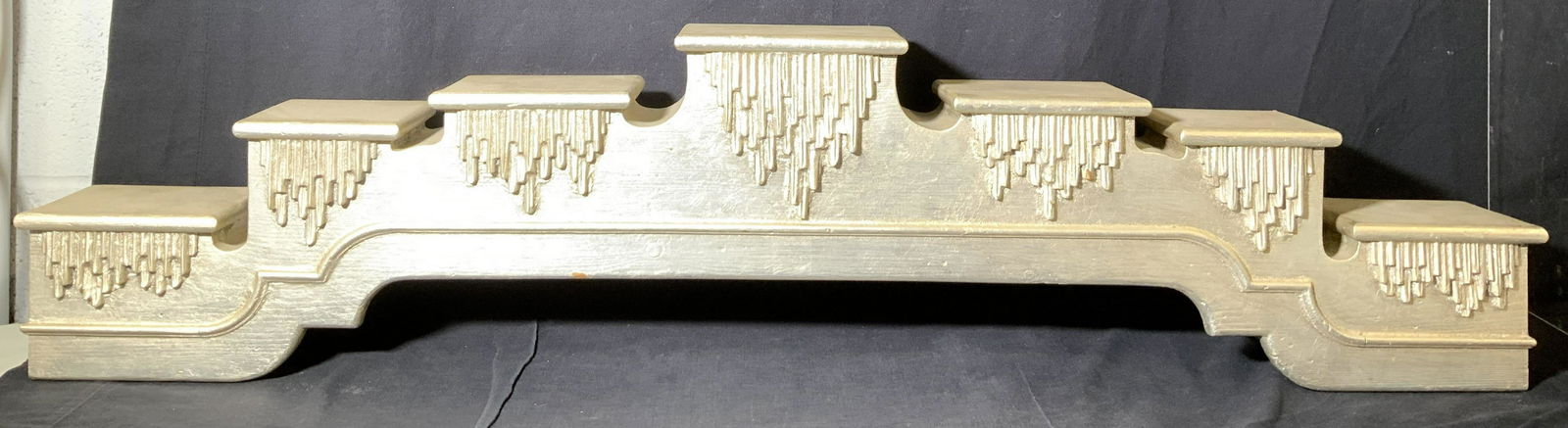 Silver Leafed Wooden Multi Platform Wall Shelf (1 of 10)