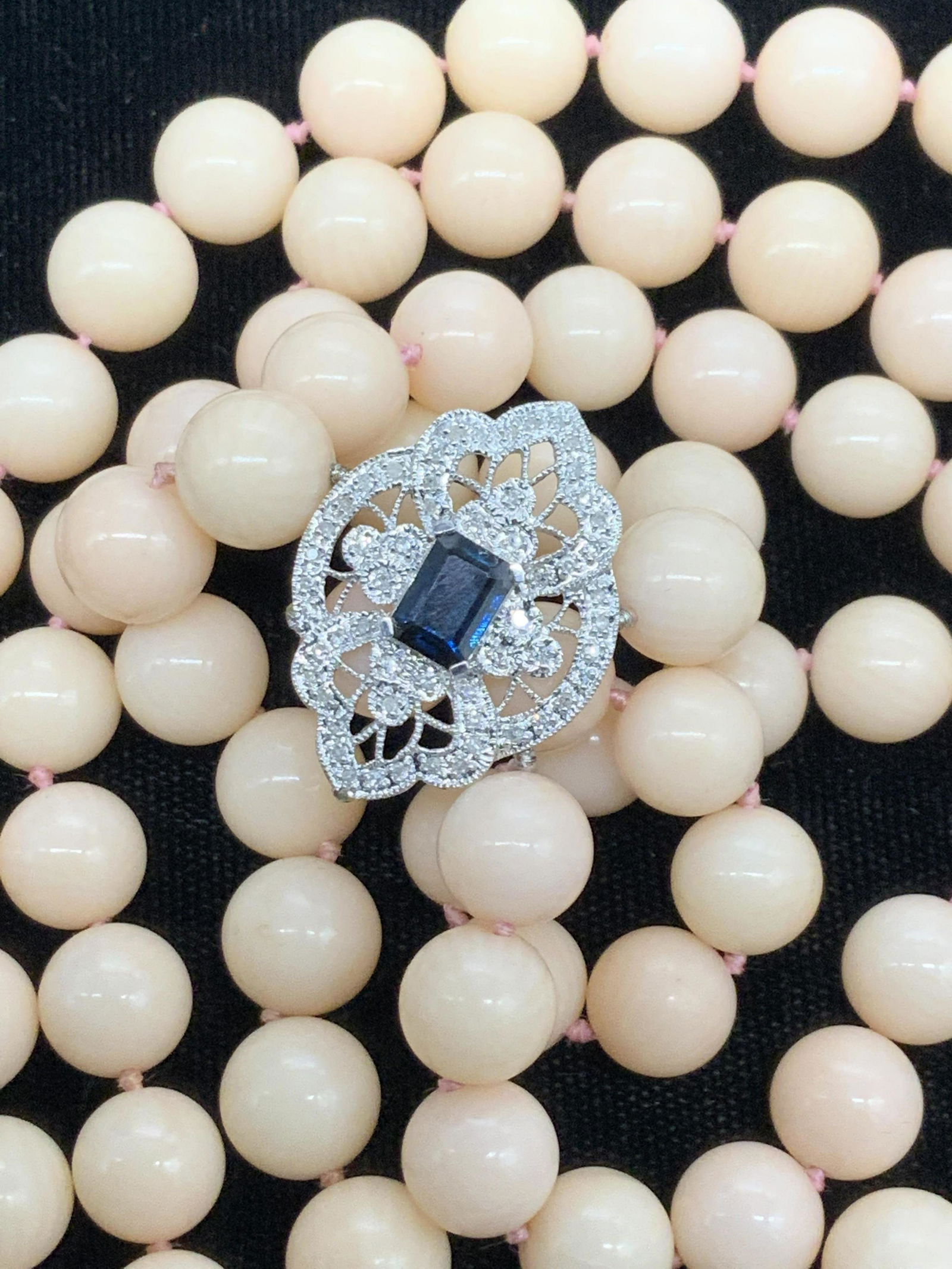 Topaz/Diamond Accent On Glass Beaded Necklace (1 of 8)