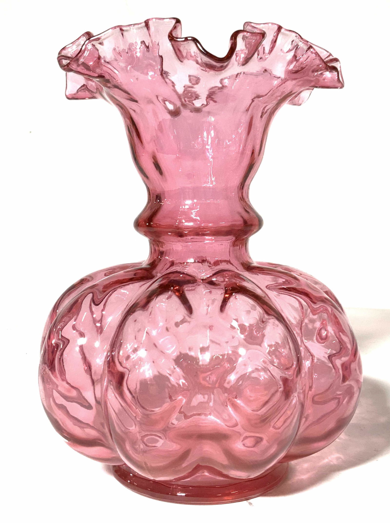 Vintage Cranberry Glass Vase (1 of 7)