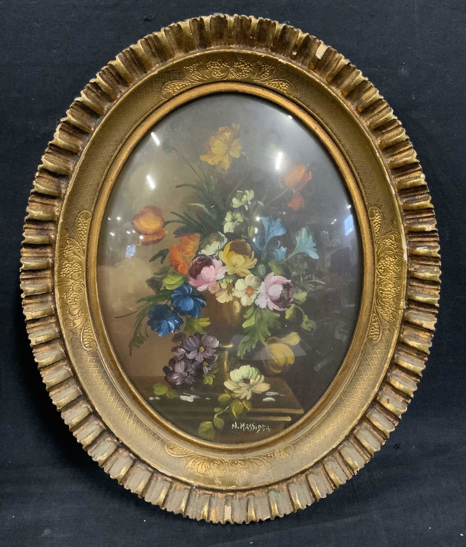 MASSADDA Signed Oil on Copper Floral Still Life (1 of 8)