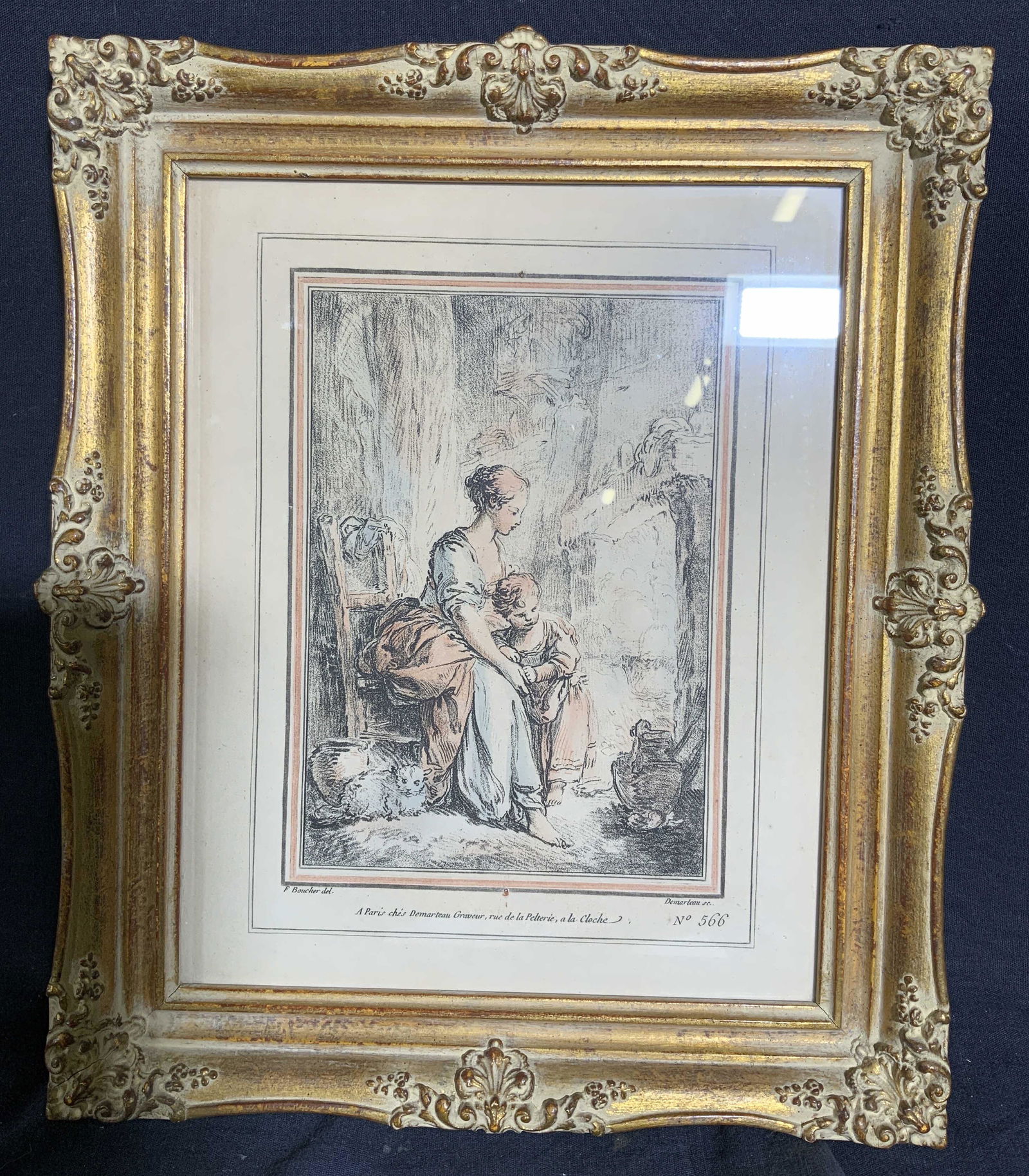 Francois Boucher Etching of Mother & Child (1 of 7)