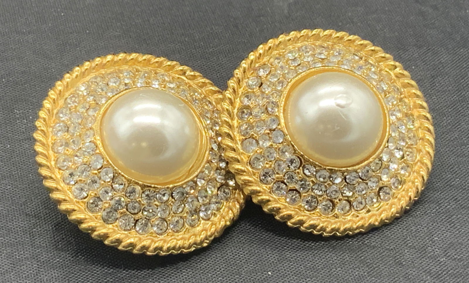 CHANEL Style Clip On Button Earrings (1 of 6)