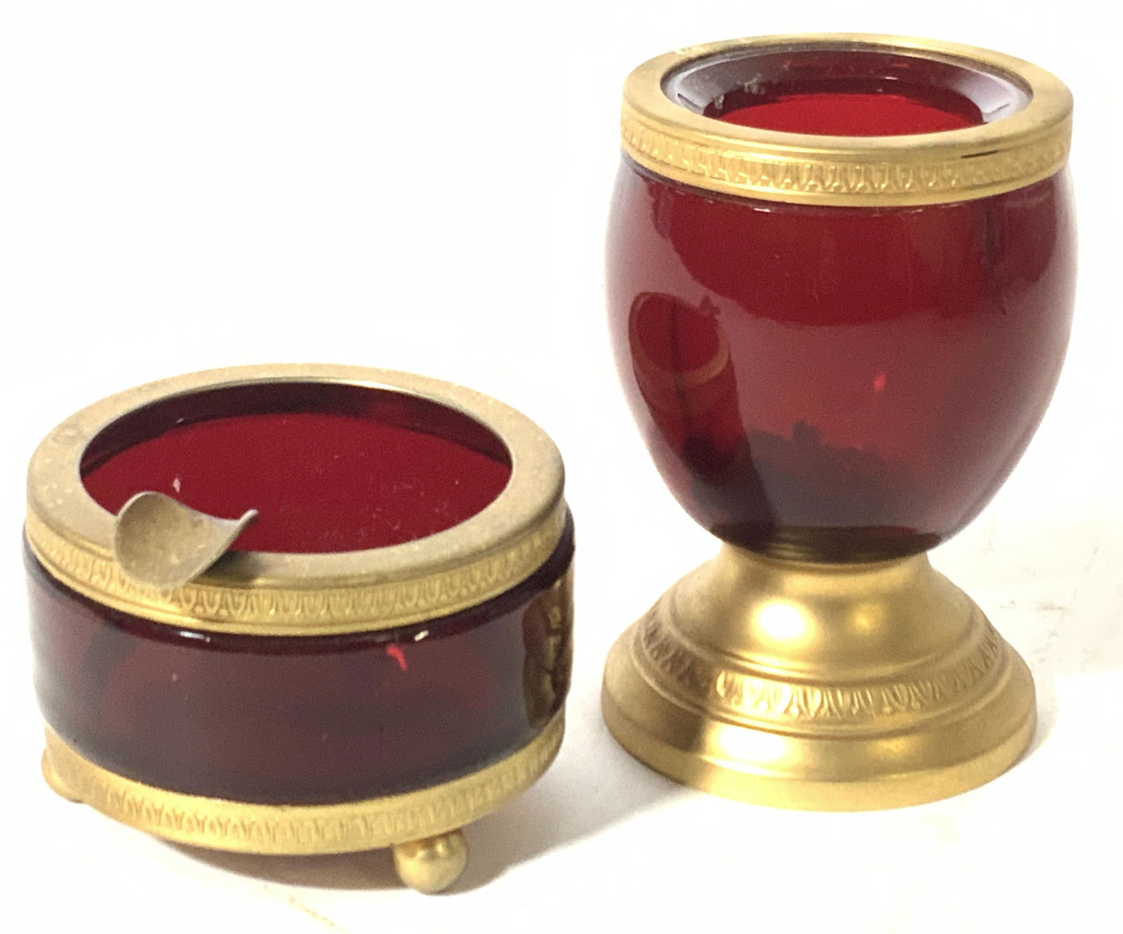 Vintage Ruby Glass Cigarette Holder & Ashtray (1 of 11)