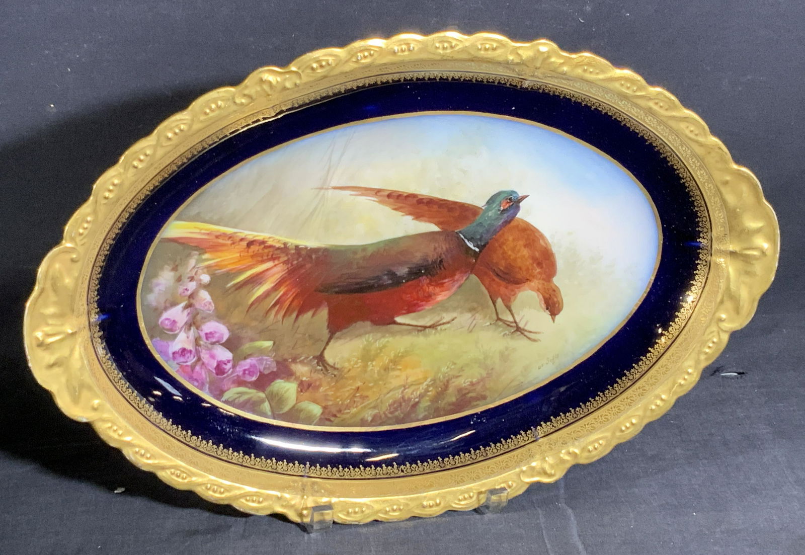 Vintage LIMOGES FRANCE Signed Pheasant Platter (1 of 16)