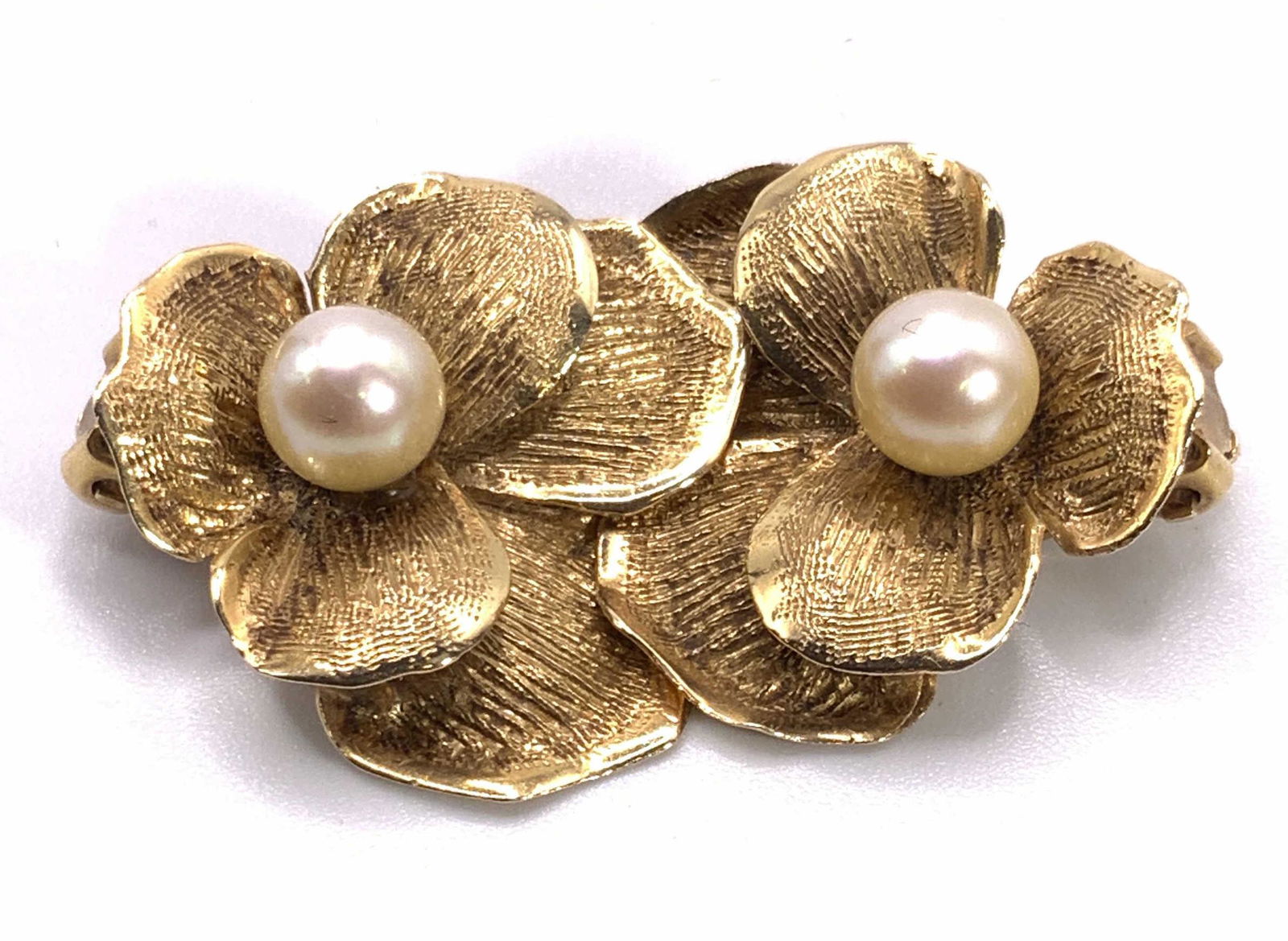 Vintage 14K GOLD & Pearl Floral Clip On Earrings (1 of 11)