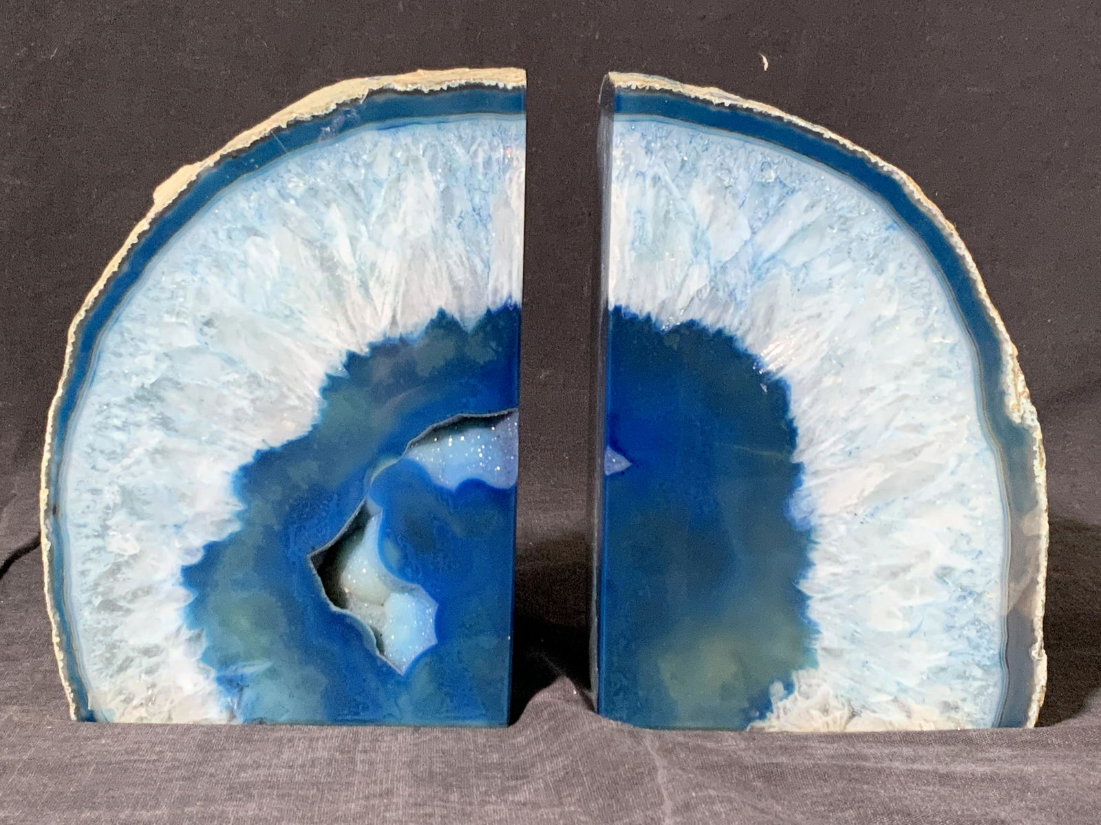 Blue Agate Stone Bookends (1 of 10)