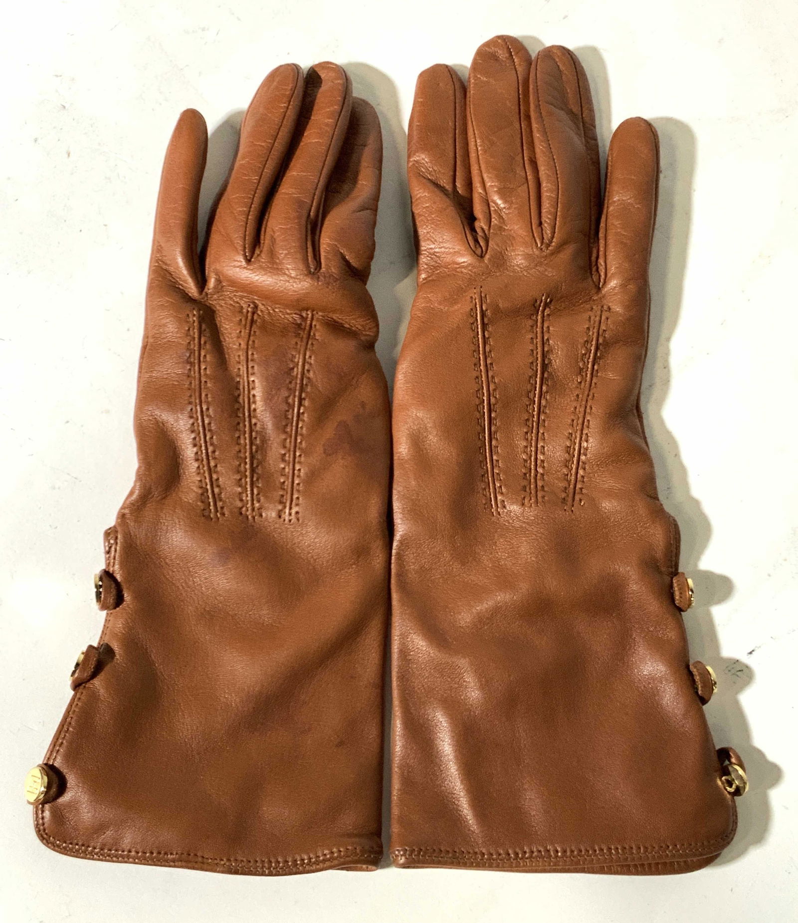 LAMBERTSON Ladies Size 7 Leather & Cashmere Gloves (1 of 12)