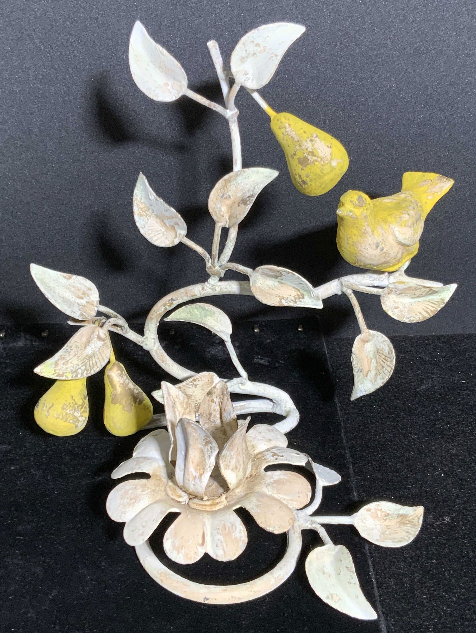 Vintage Partridge & Pear Tole Candlestick (1 of 15)