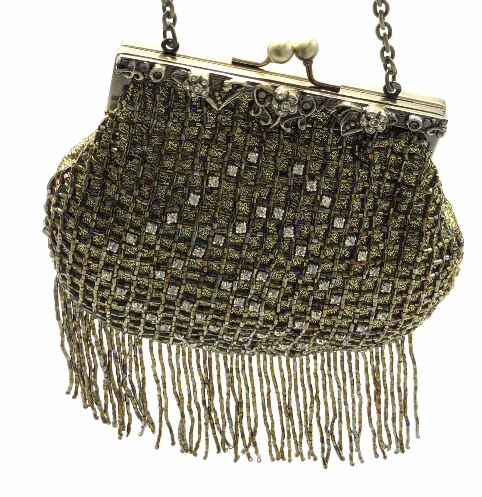 Vintage JESSICA MCCLINTOCK Seed Bead Fringe Purse (1 of 13)