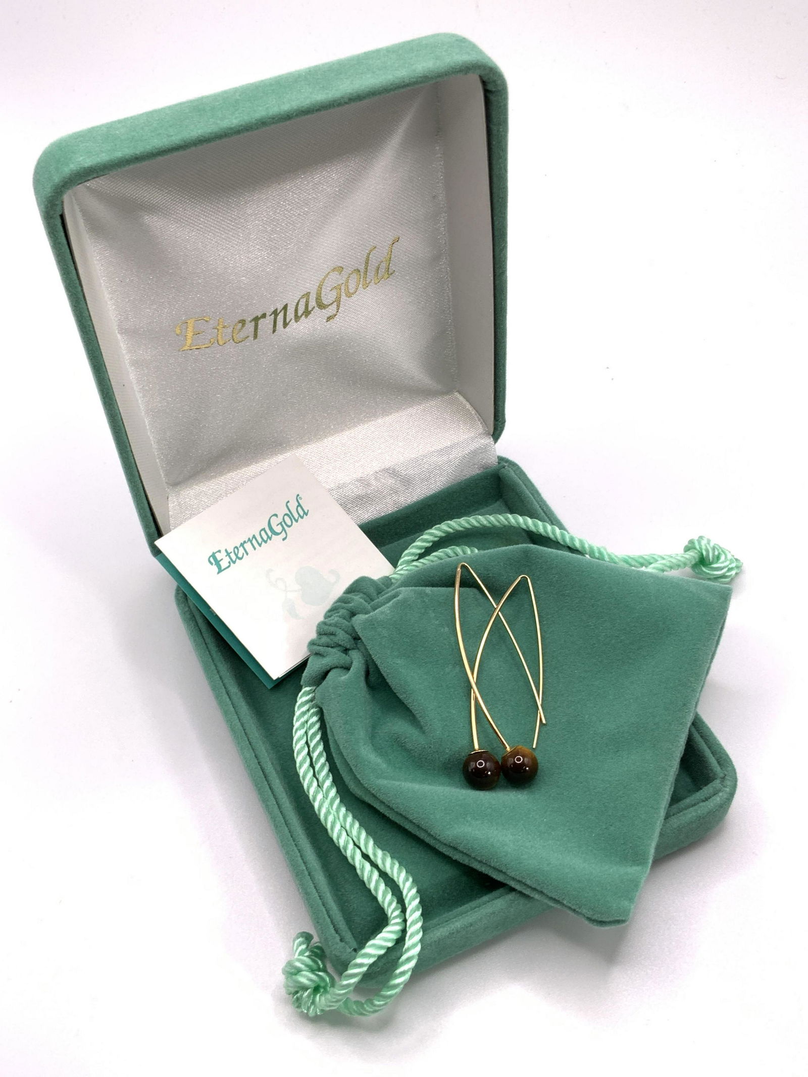 ETERNAGOLD Tigers Eye Earrings W/ Original Box (1 of 14)