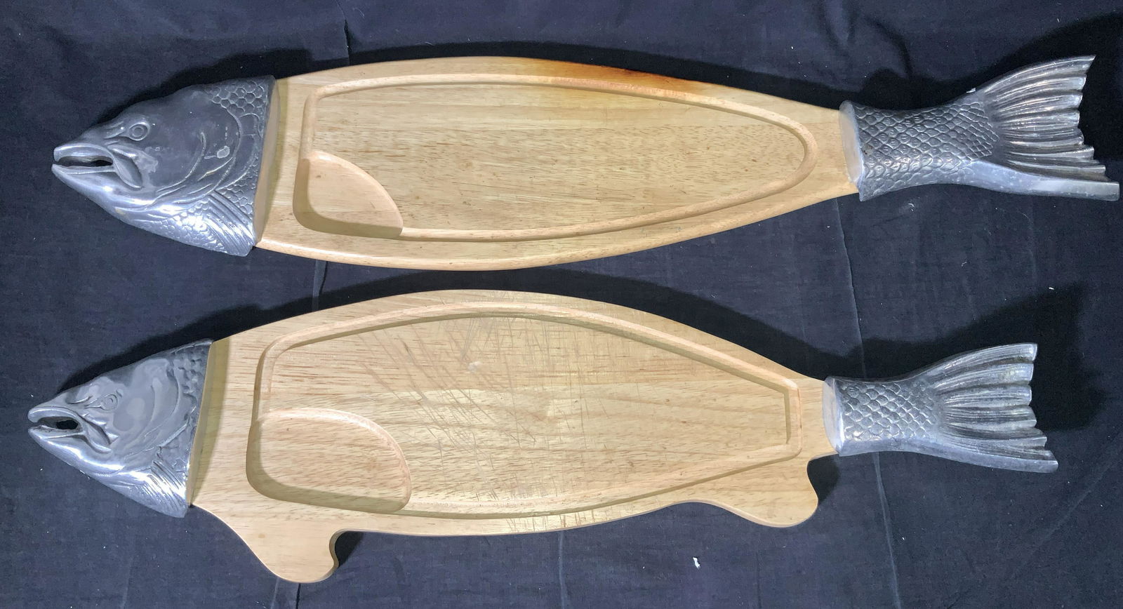 Vintage Rubber Wood Fish Cutting Boards (1 of 11)