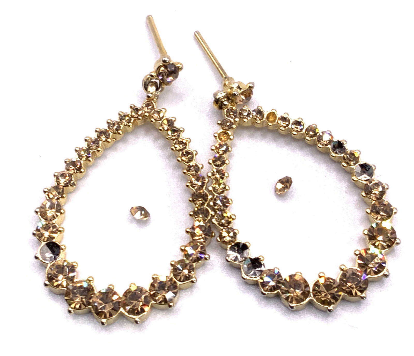 Vintage Bejeweled Drop Dangle Earrings, Jewelry (1 of 11)