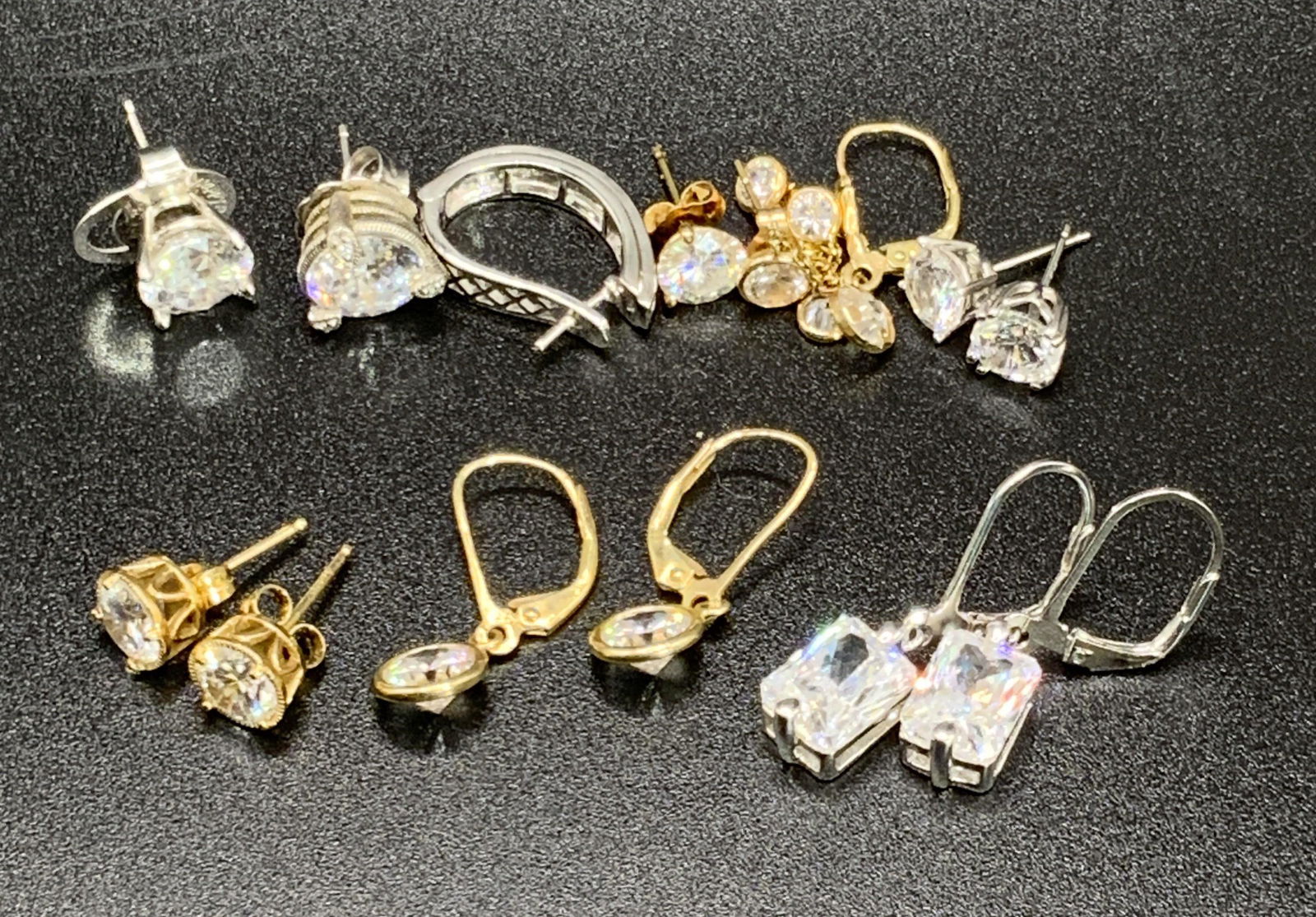Grp STERLING & GOLD Earring Pairs Single Earrings (1 of 14)