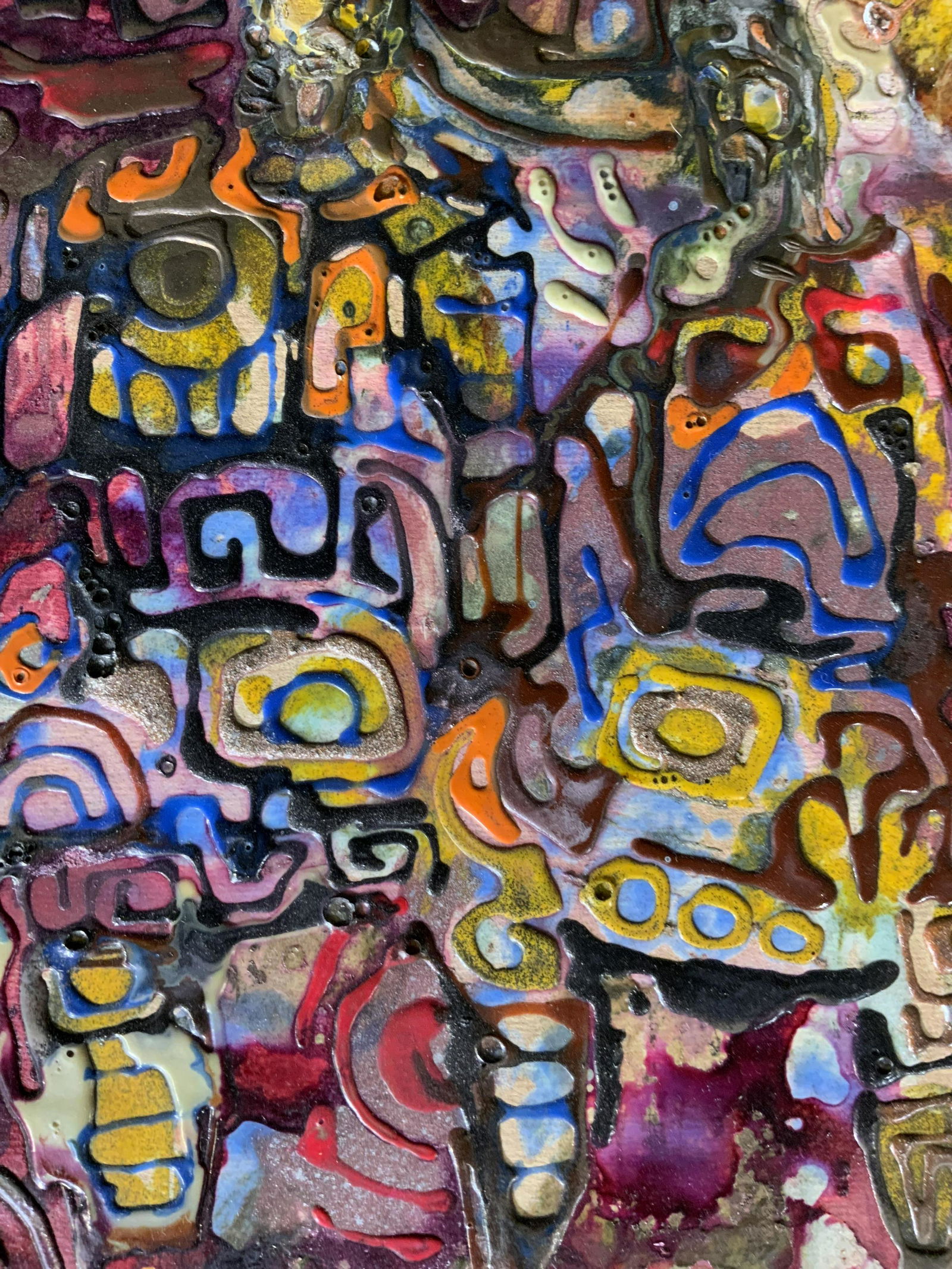 KGV Signed Abstract Enamel Painting (1 of 10)