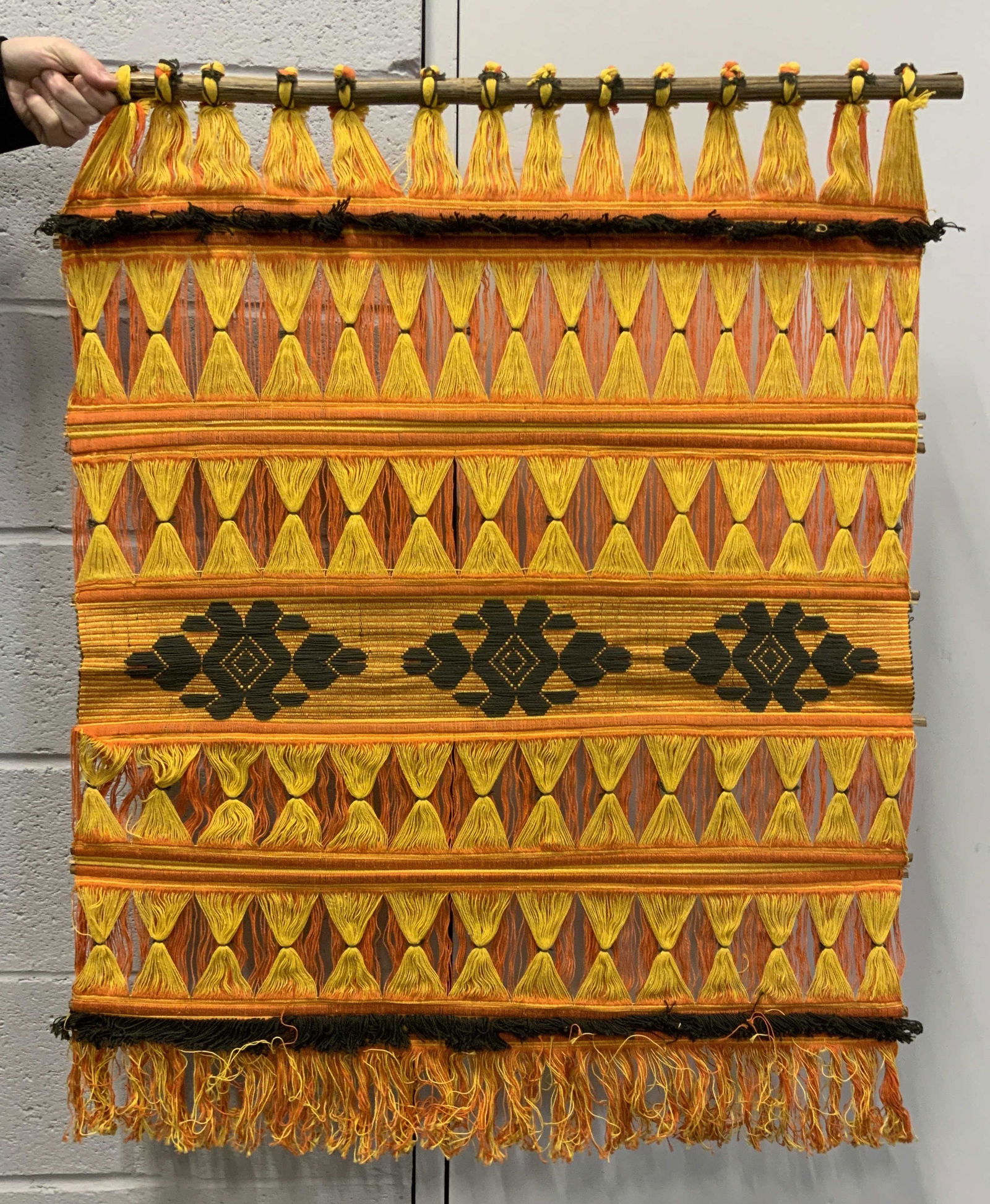 African Yellow and Orange Rope Tapestry (1 of 8)