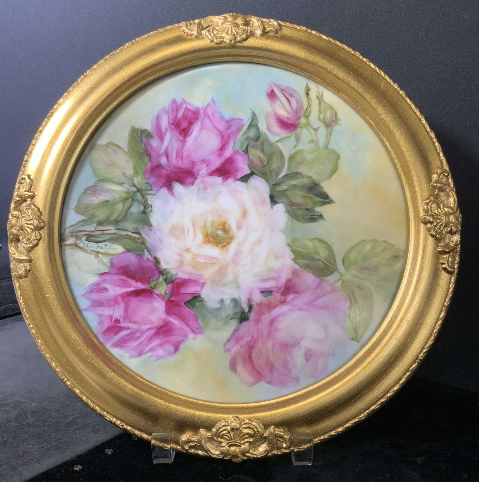 Framed Hand Painted Ceramic Tile (1 of 5)