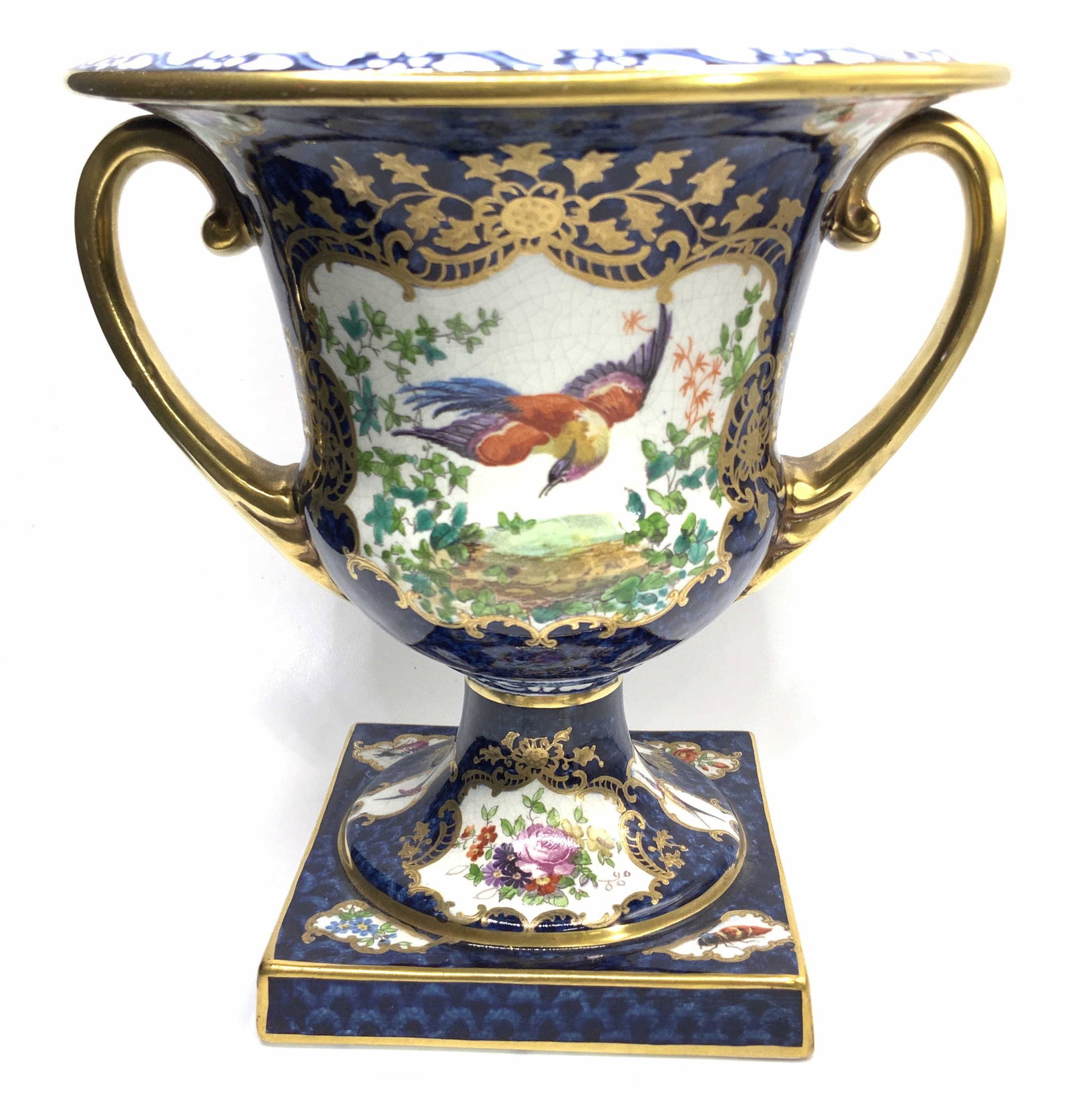 Vintage Hand Painted Porcelain Pedestal Urn Vase (1 of 10)