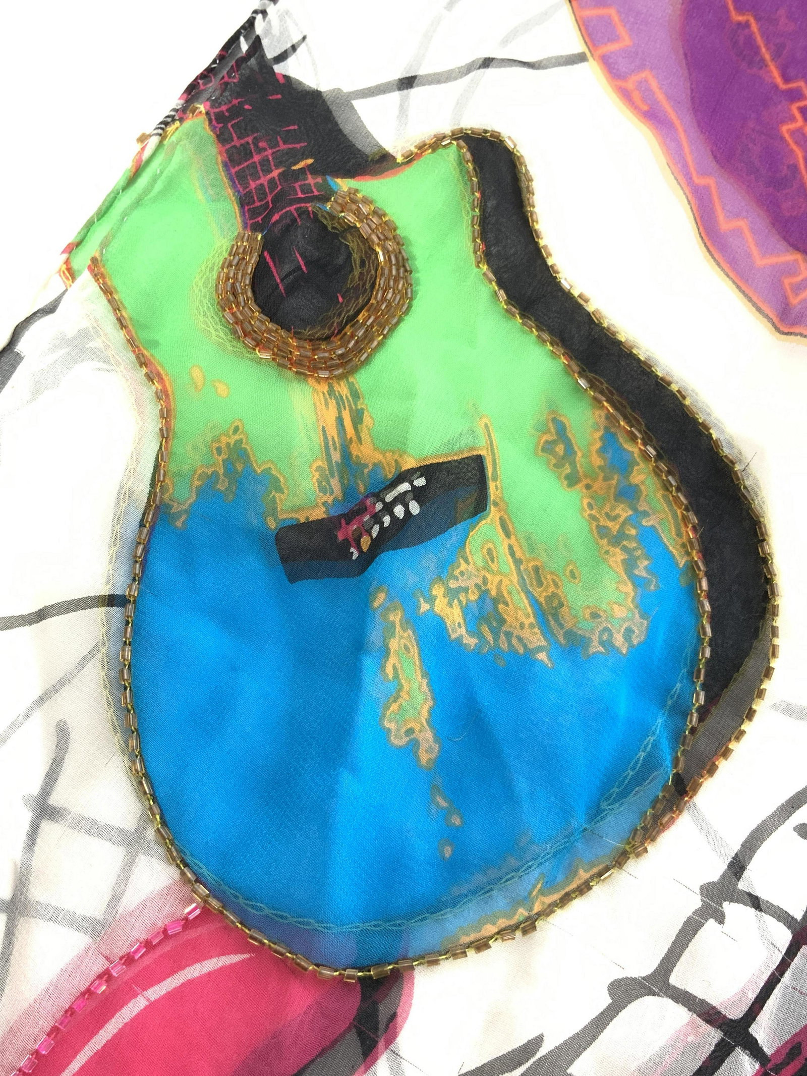 Hand Rolled Guitar Themed Scarf (1 of 11)