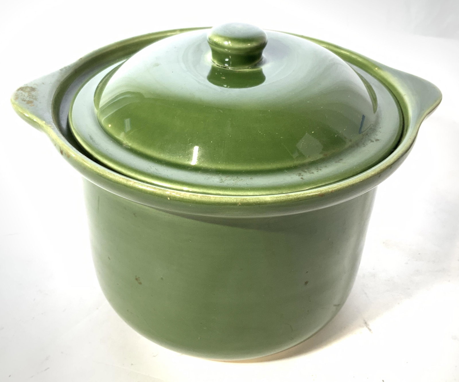 Vintage Green Ceramic Cooking Pot (1 of 9)