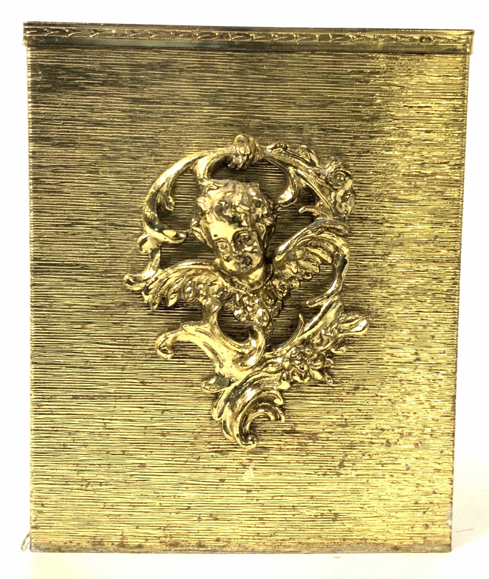 Art Nouveau Gold Toned Tissue Box Cover (1 of 9)