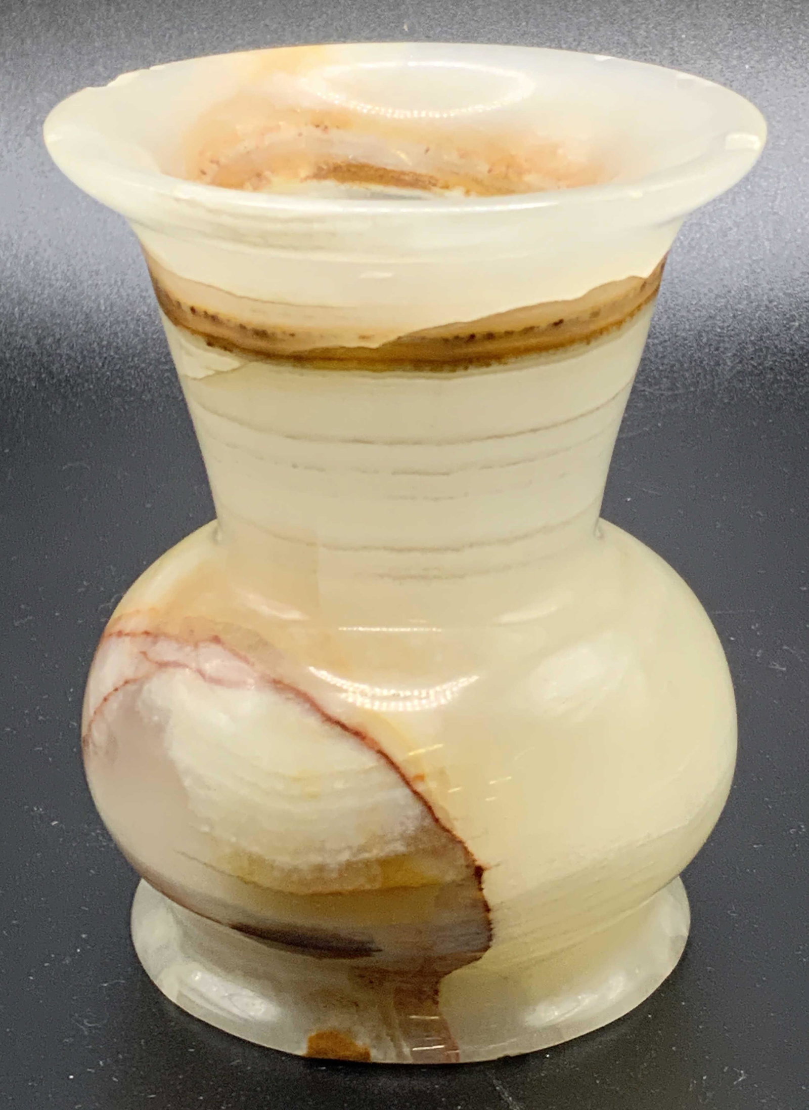 Vintage Polished Onyx Stone Tabletop Vase (1 of 9)