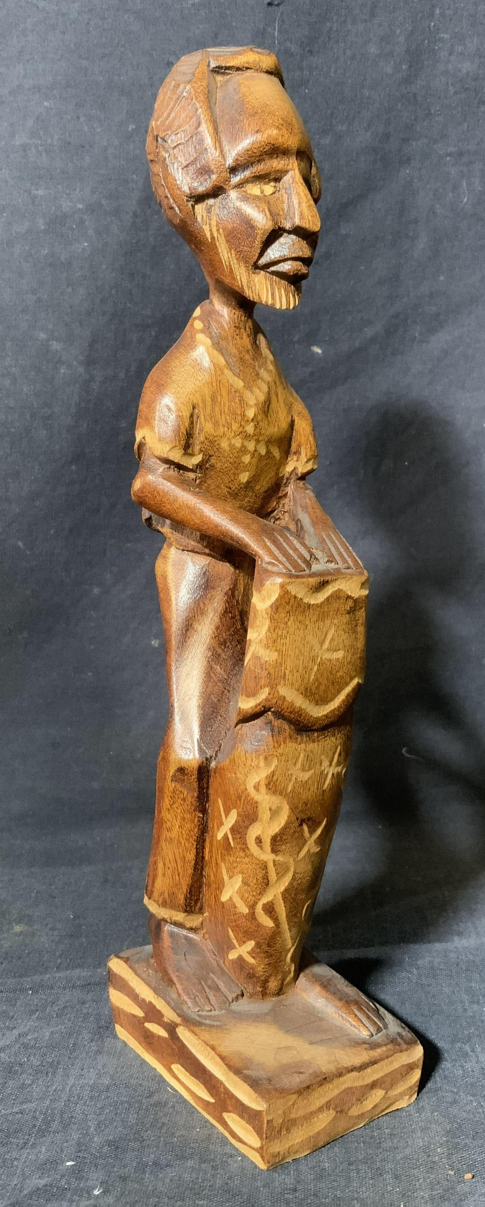 Hand Carved Wood African Drummer (1 of 6)